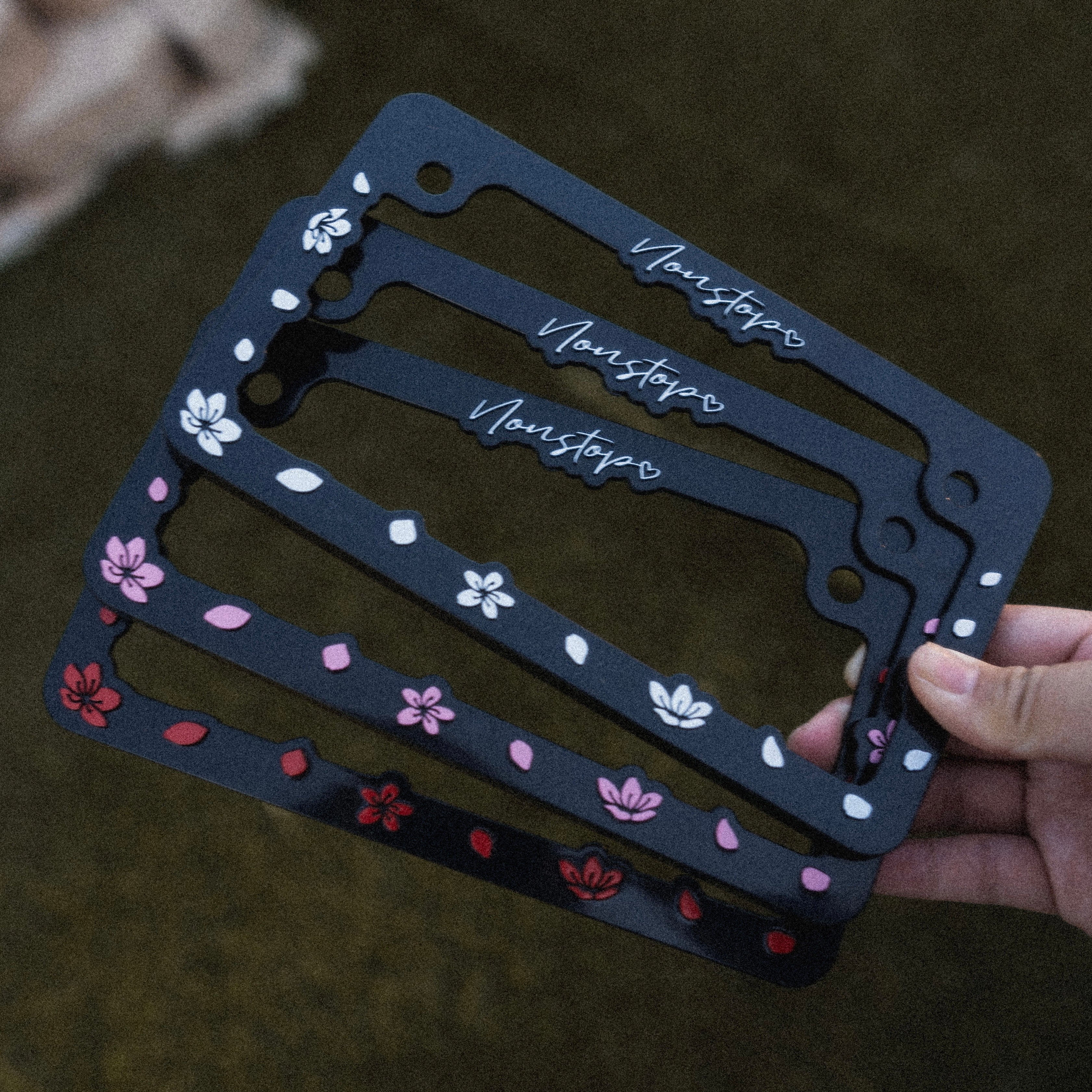 *MOTORCYCLE* Cherry Blossom License Plate Frame