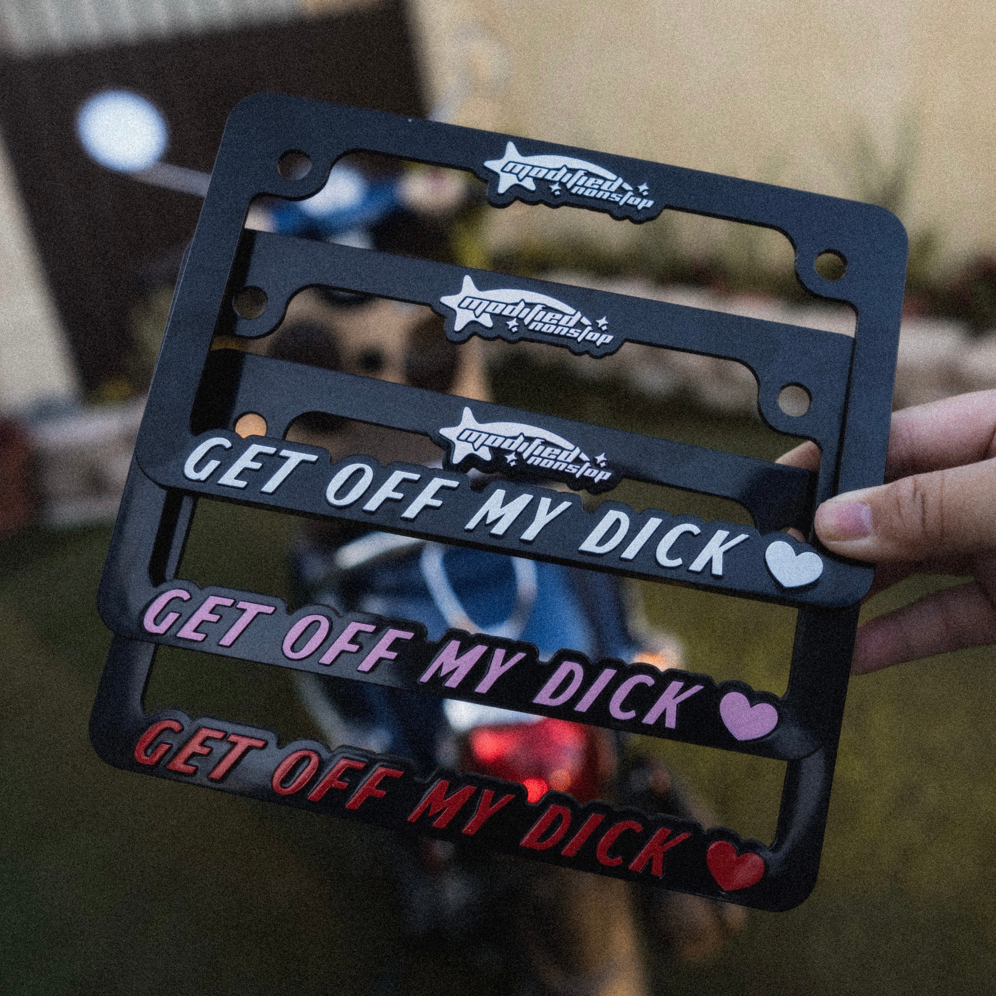 *MOTORCYCLE* Get Off My Dick License Plate Frame