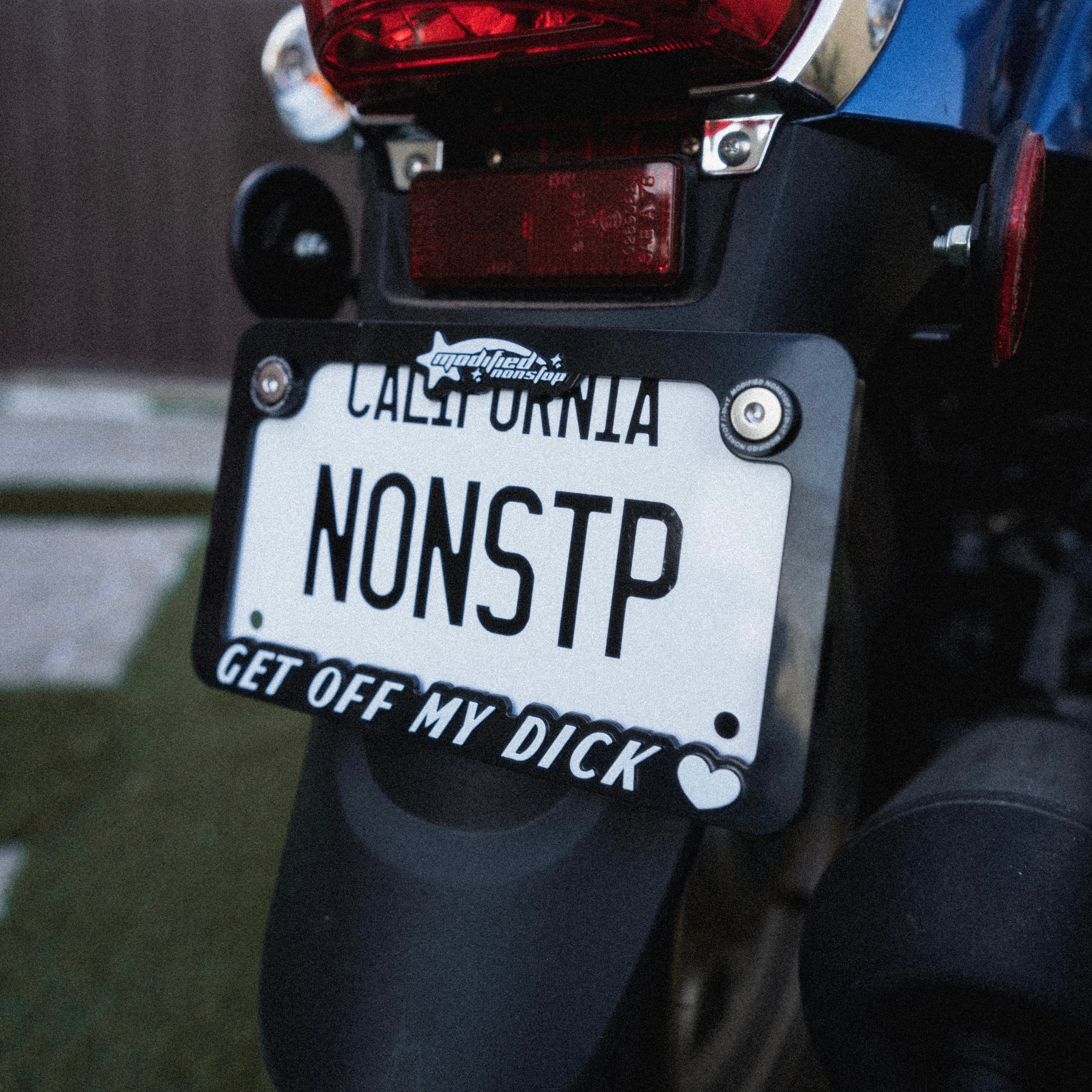 *MOTORCYCLE* Get Off My Dick License Plate Frame