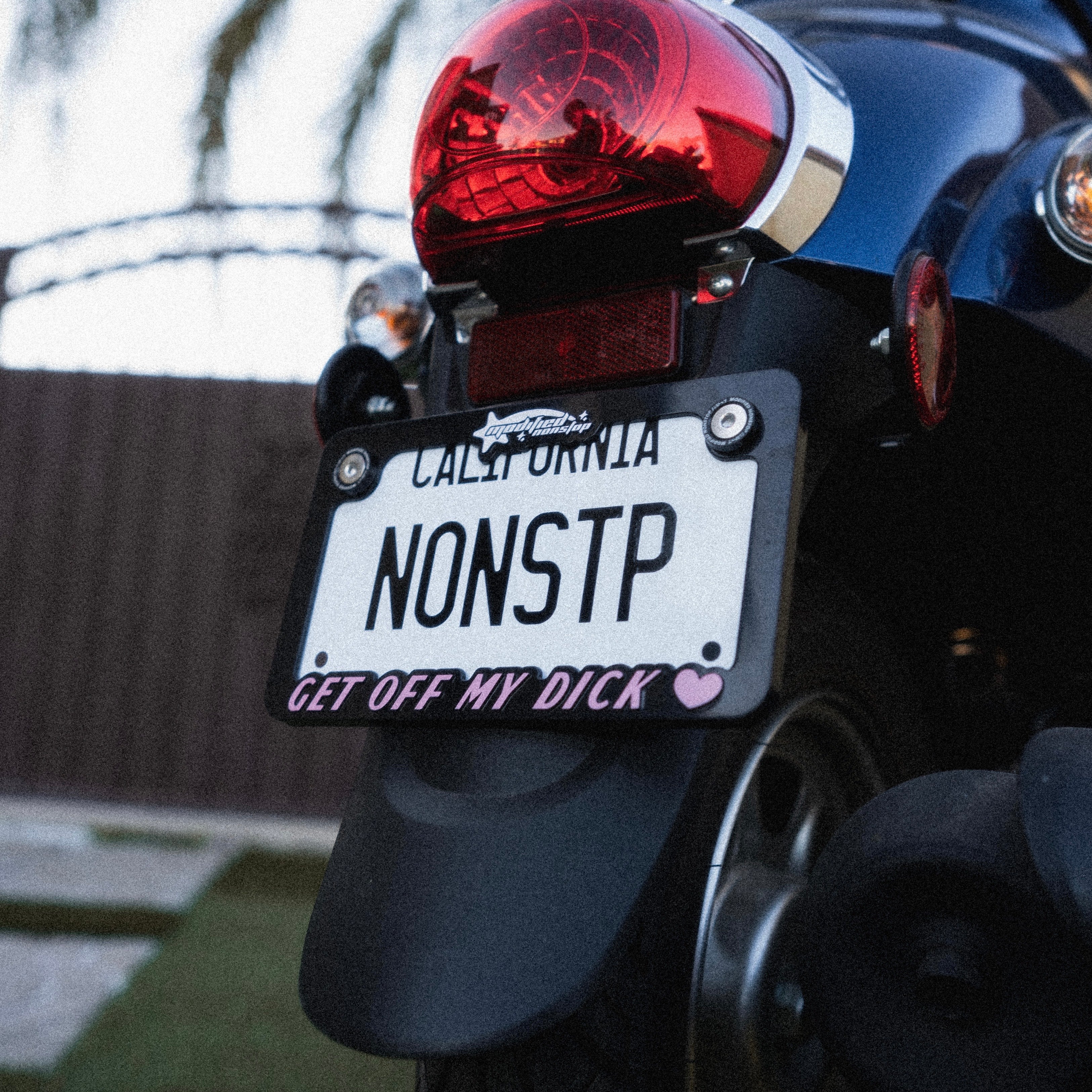 Get Off My Dick Motorcycle License Plate Frame
