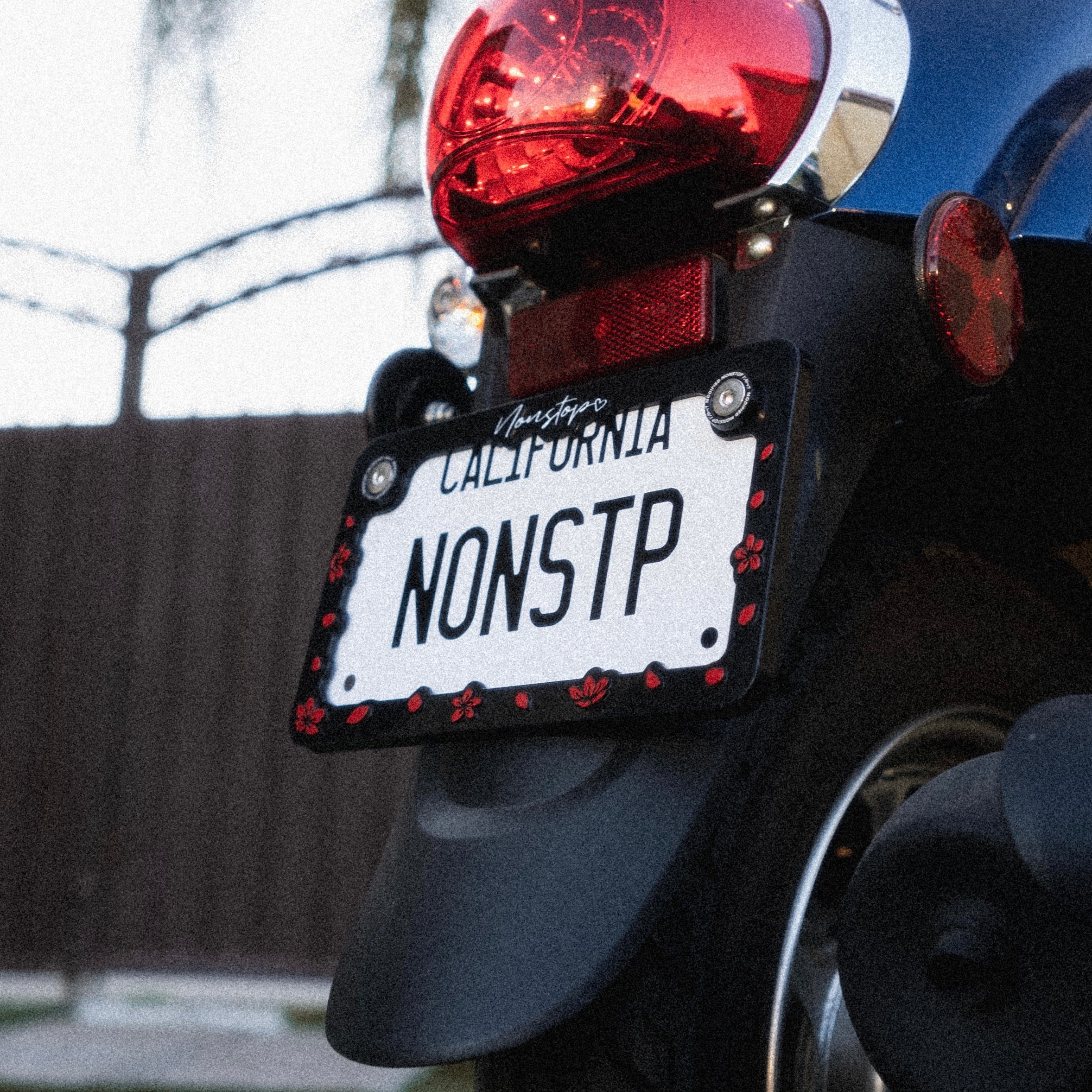 Cherry Blossom Motorcycle License Plate Frame