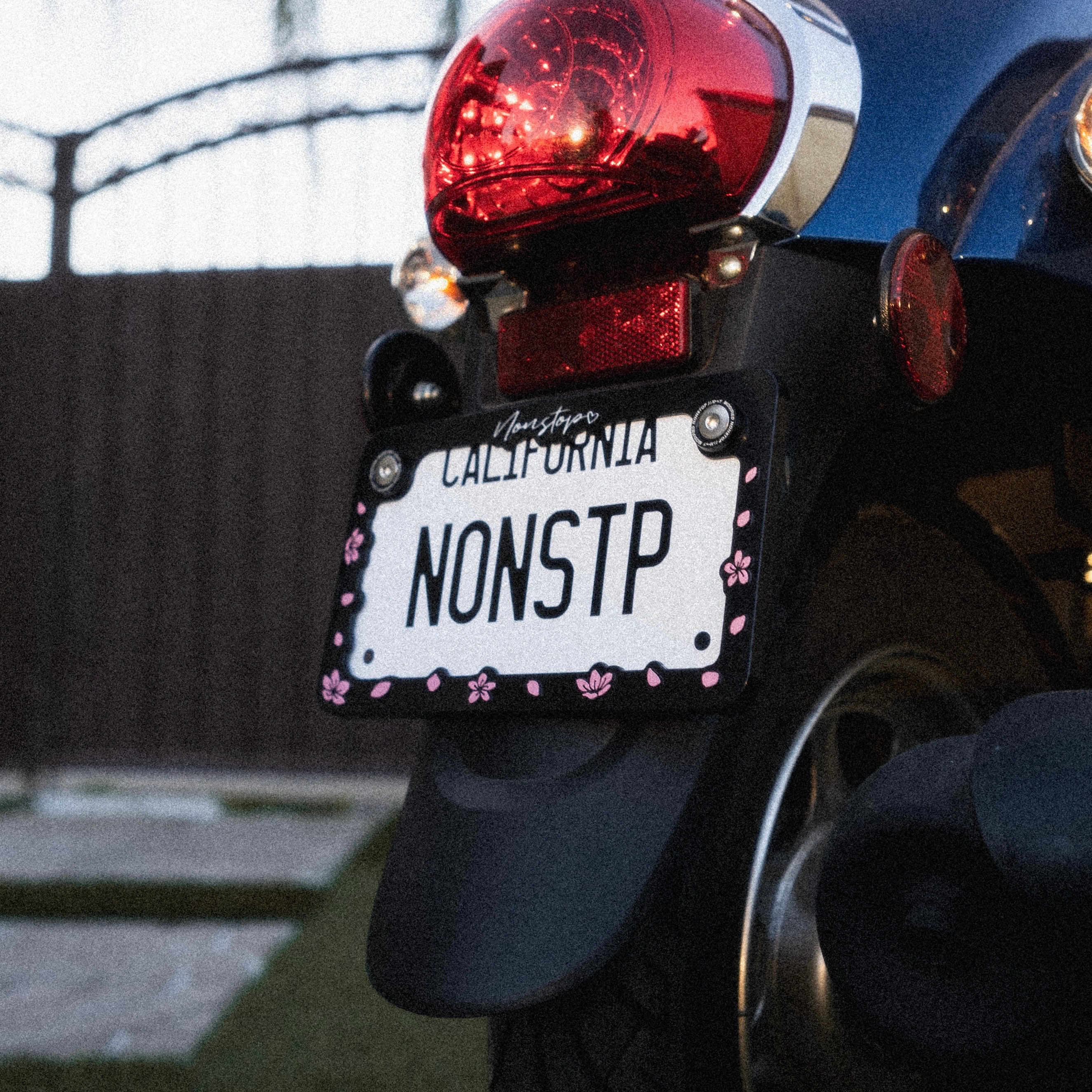 *MOTORCYCLE* Cherry Blossom License Plate Frame