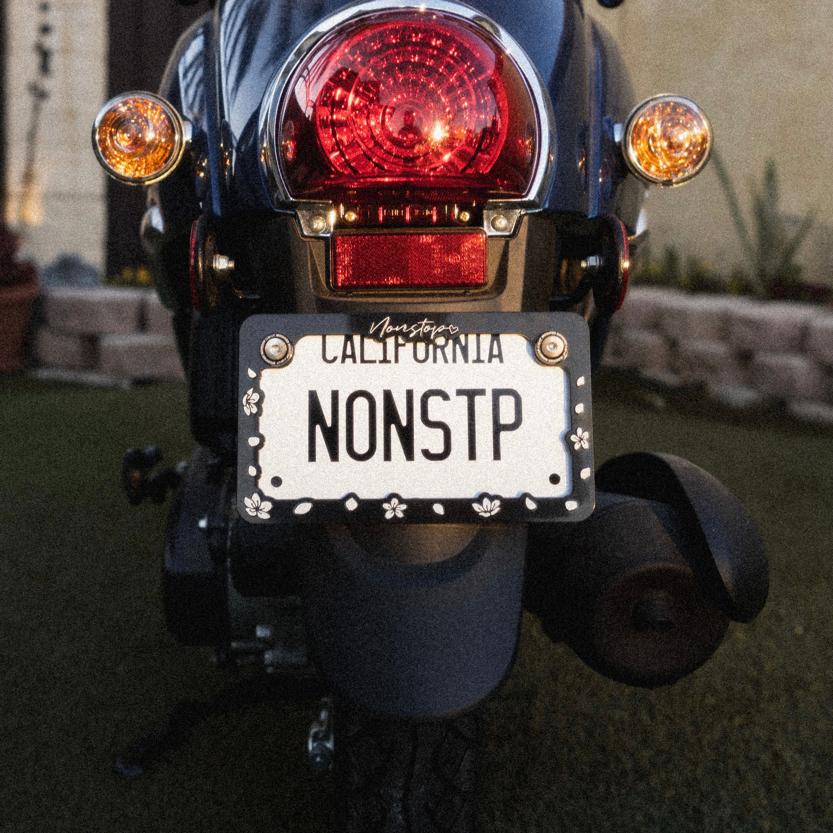 *MOTORCYCLE* Cherry Blossom License Plate Frame