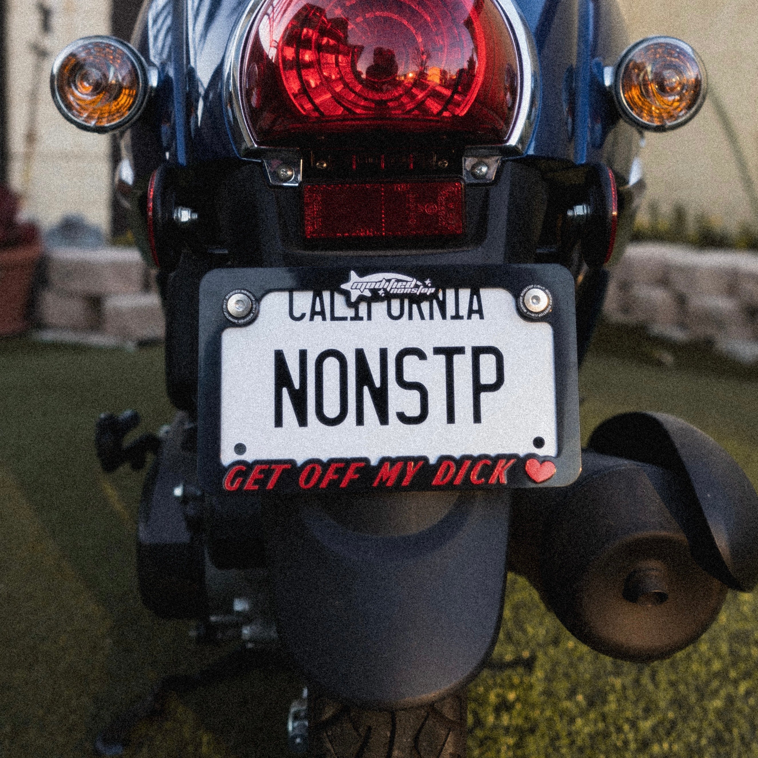 *MOTORCYCLE* Get Off My Dick License Plate Frame