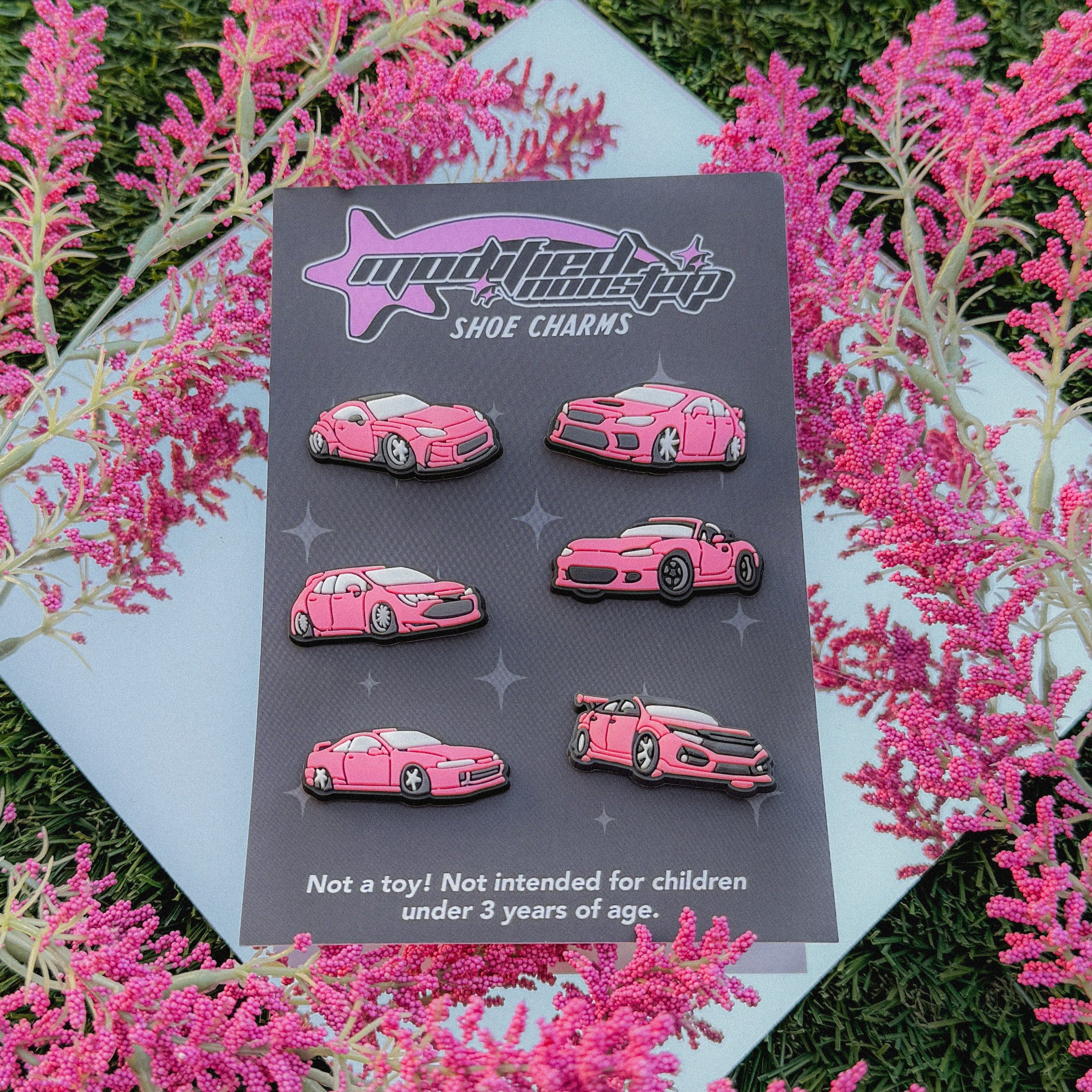 Pink Car Shoe Charms V3