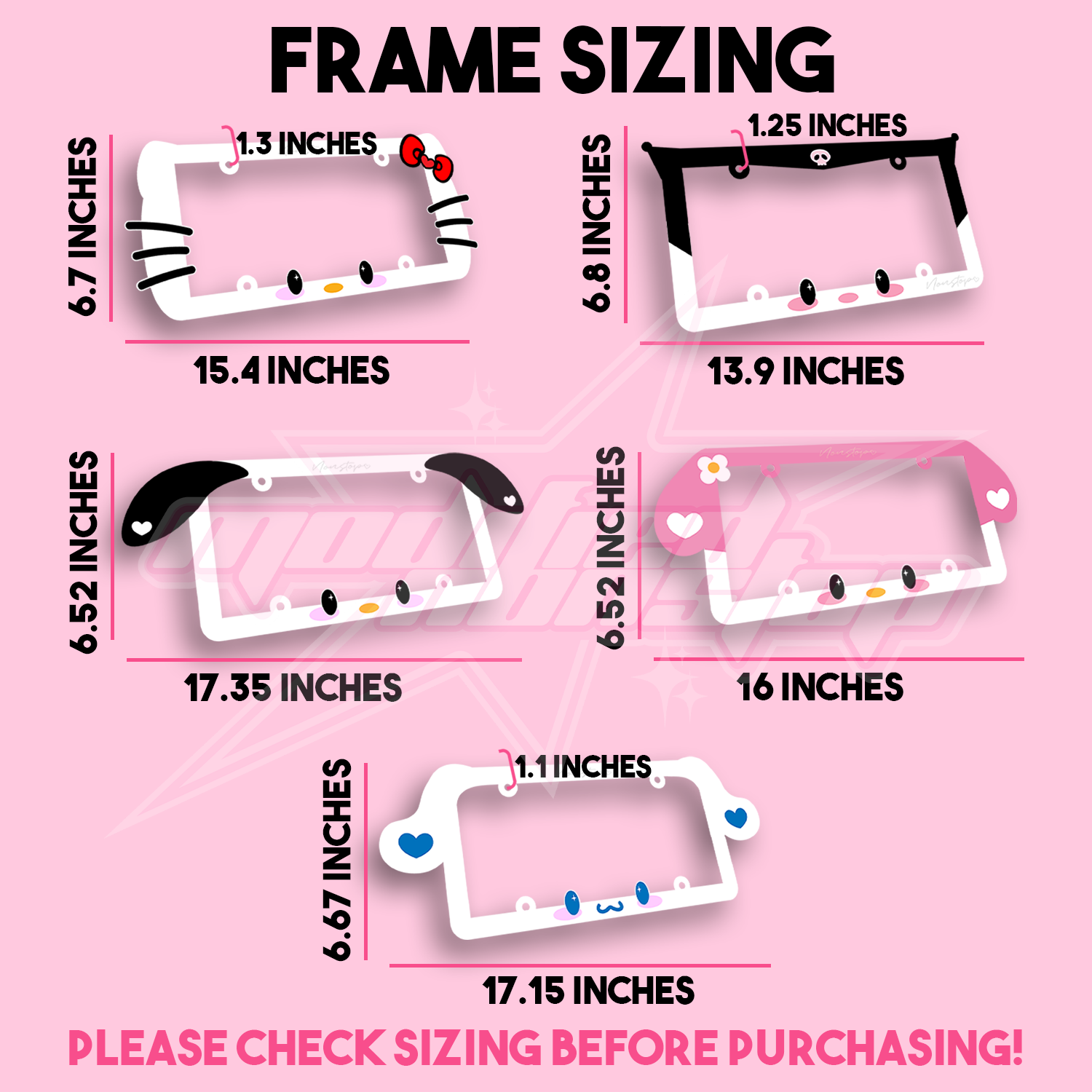 Kutie Kitty Acrylic License Plate Frame