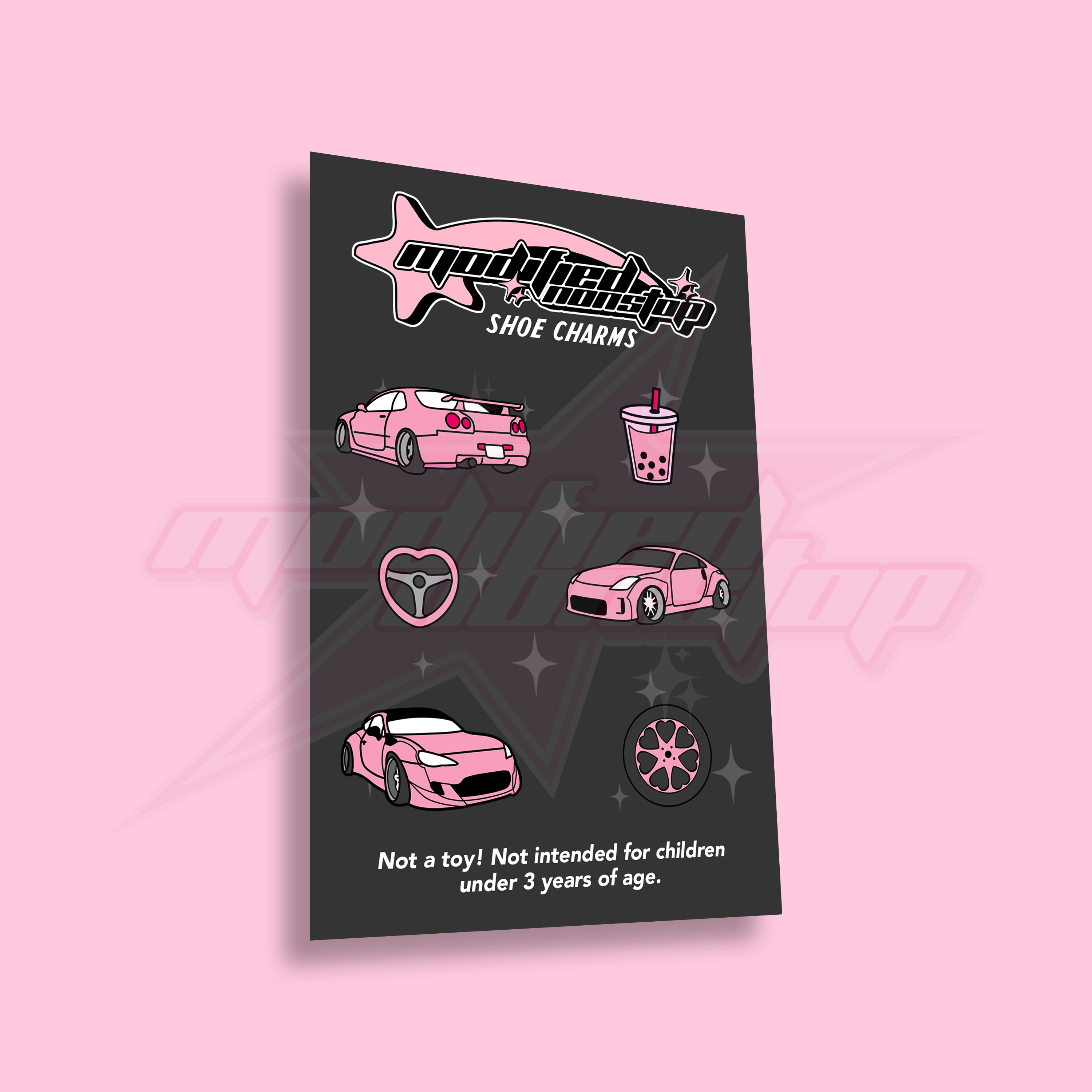 Pink Car Shoe Charms V1