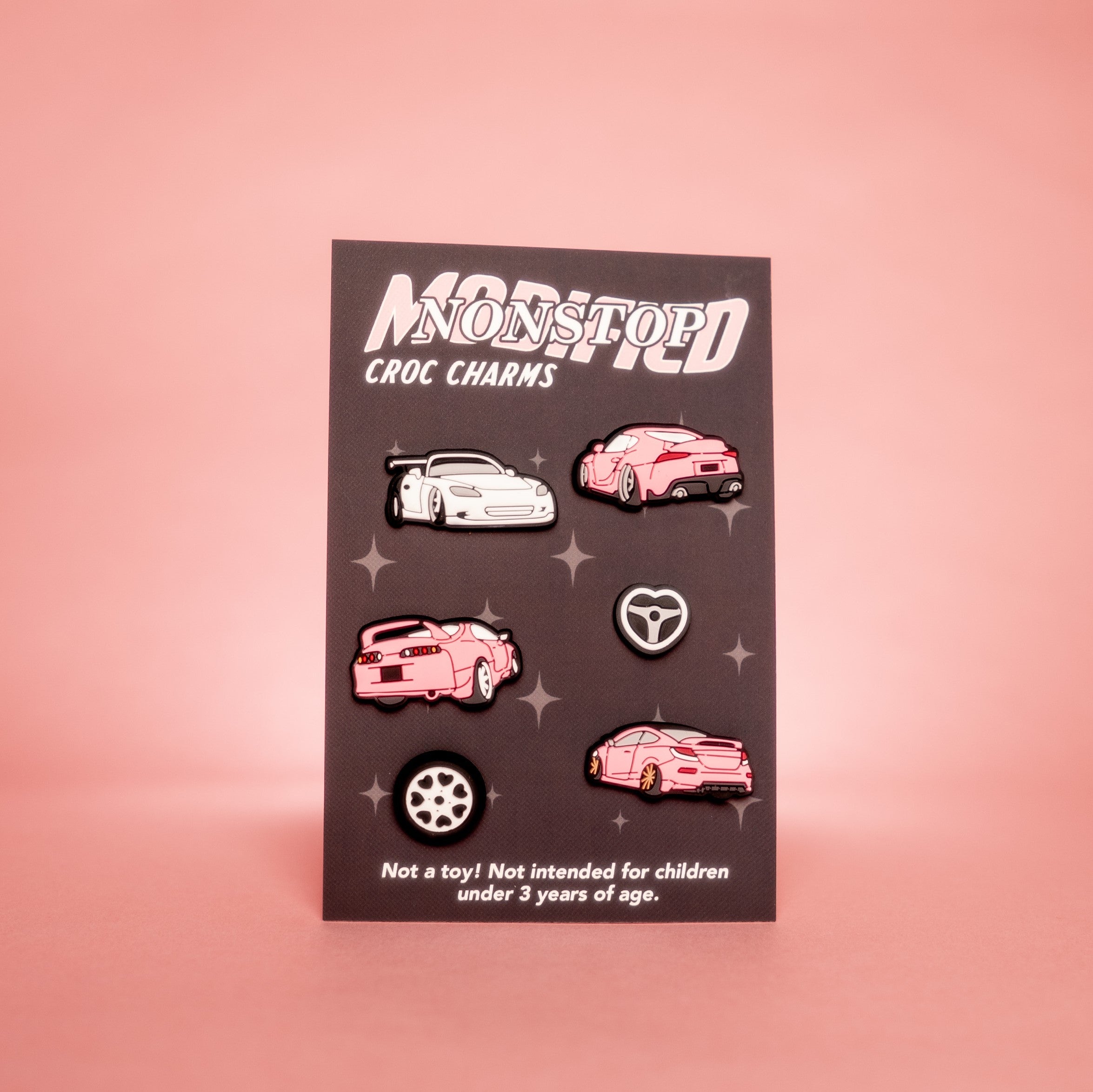 Pink Car Shoe Charms V2