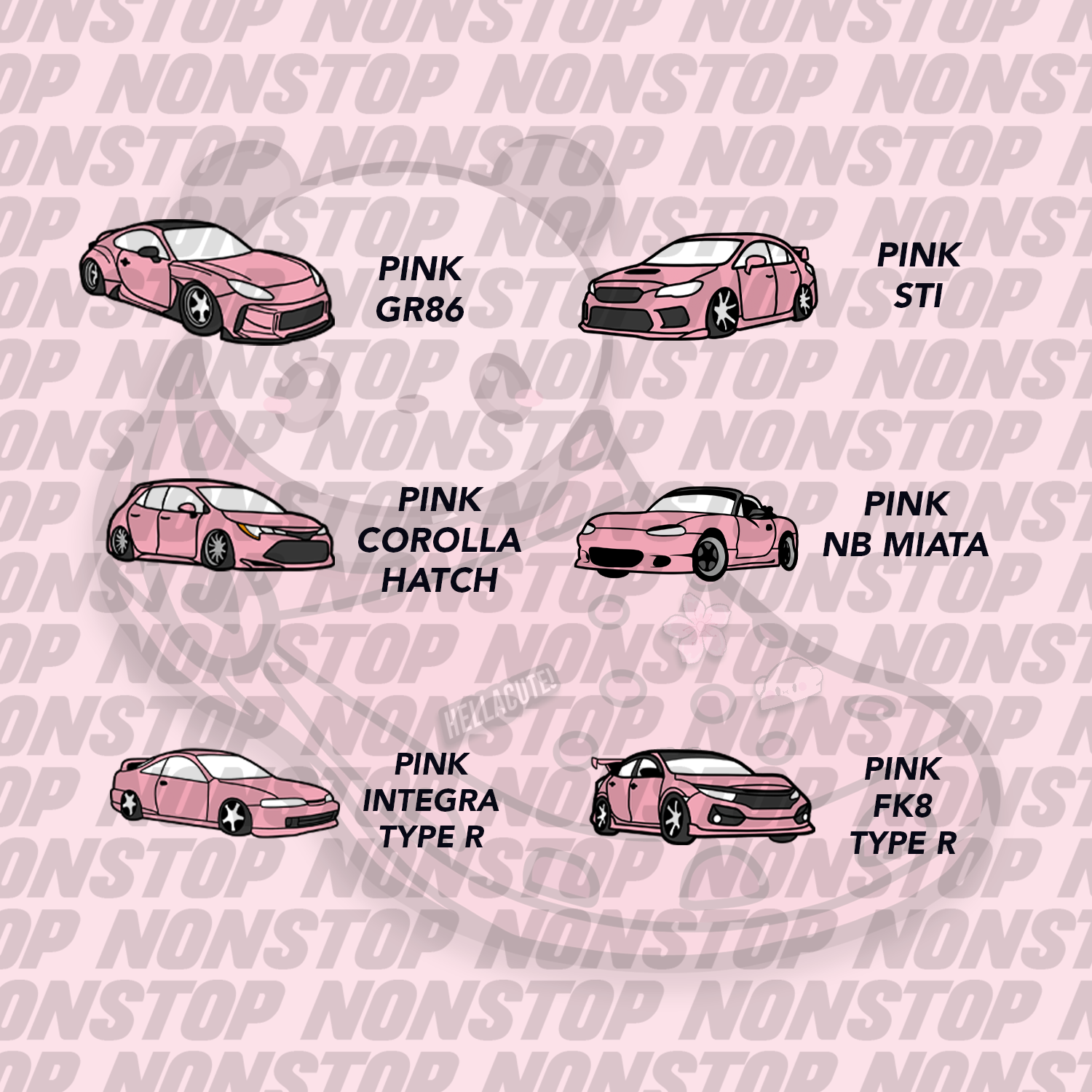 Pink Car Shoe Charms V3