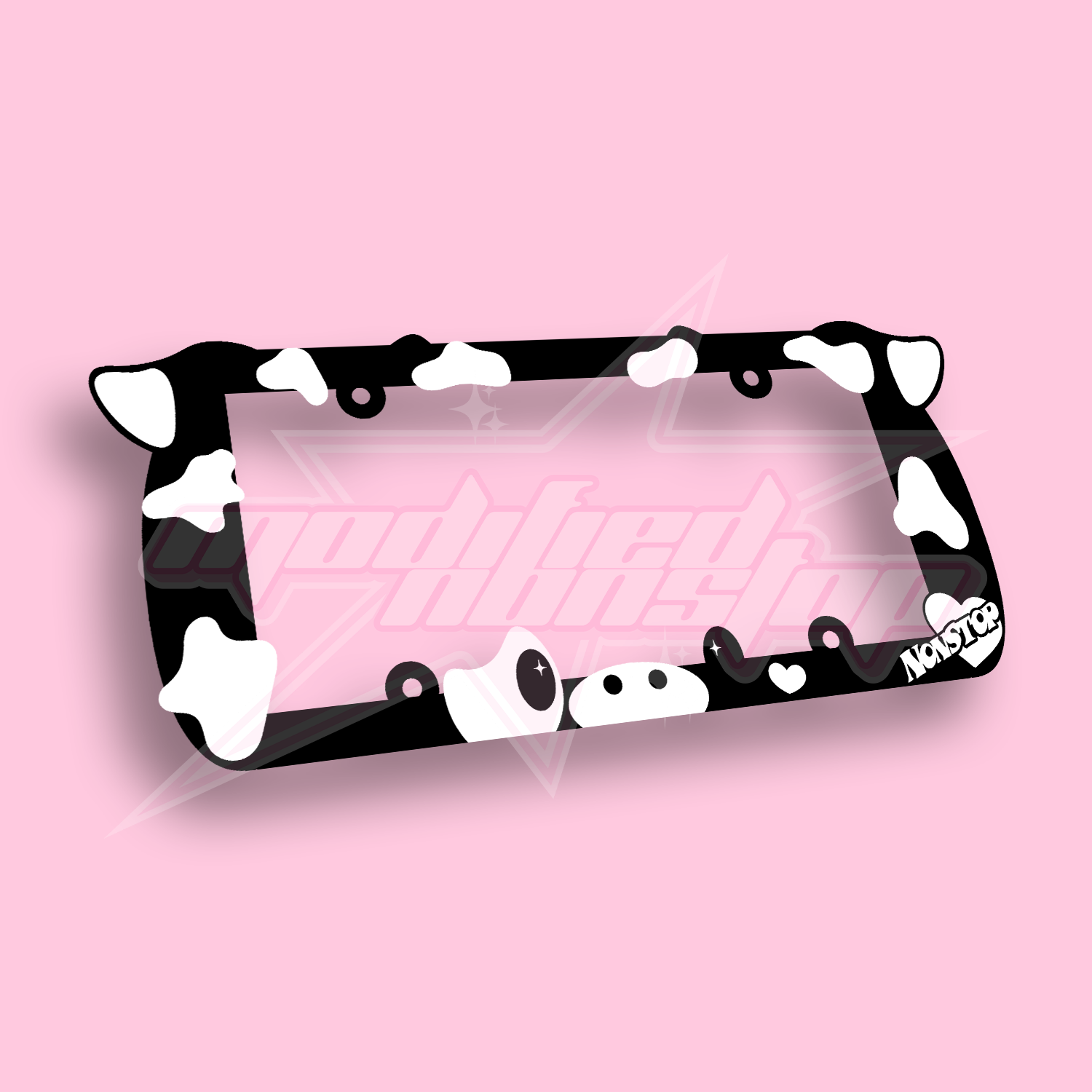 Black Cow Acrylic License Plate Frame