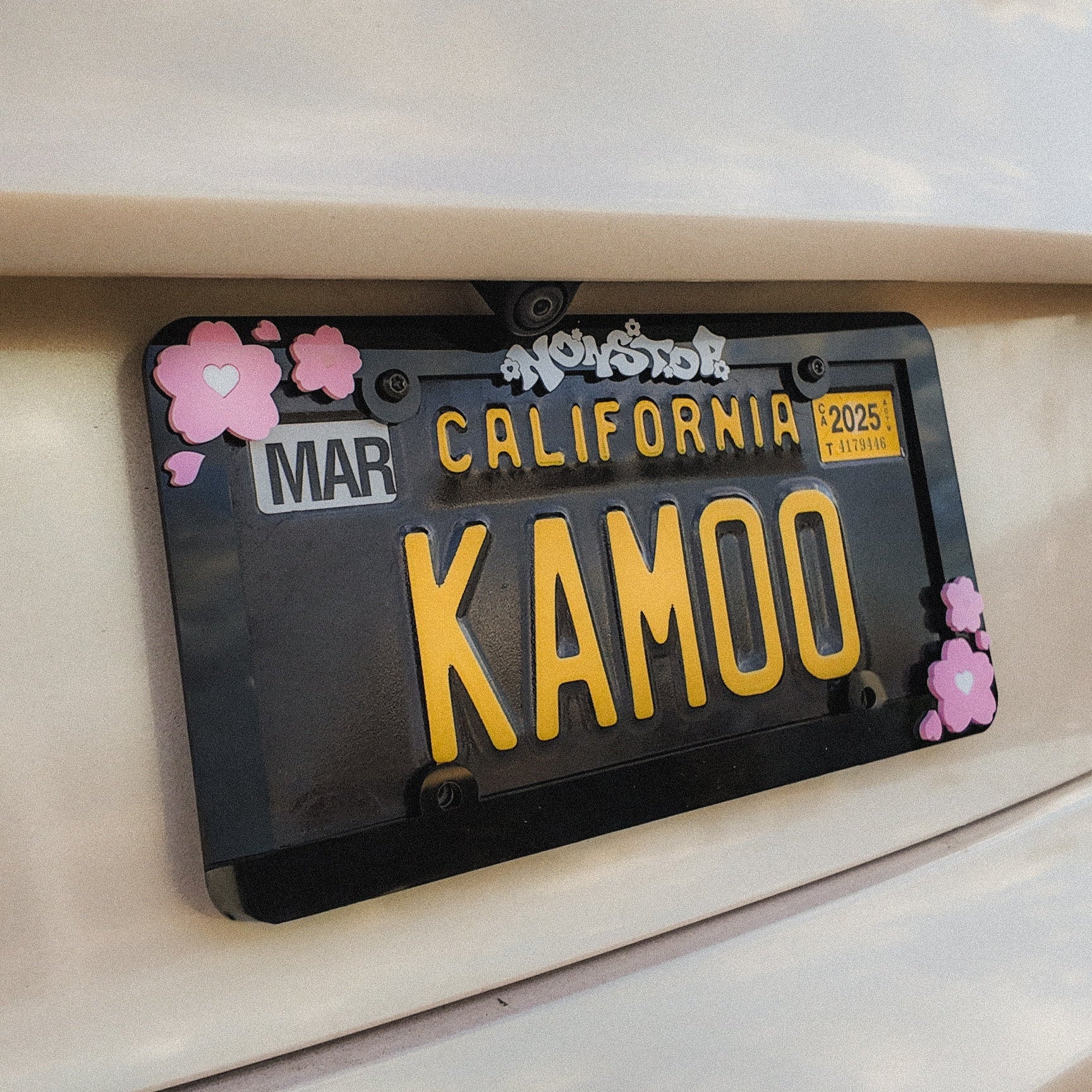 Sakura Acrylic License Plate Frame