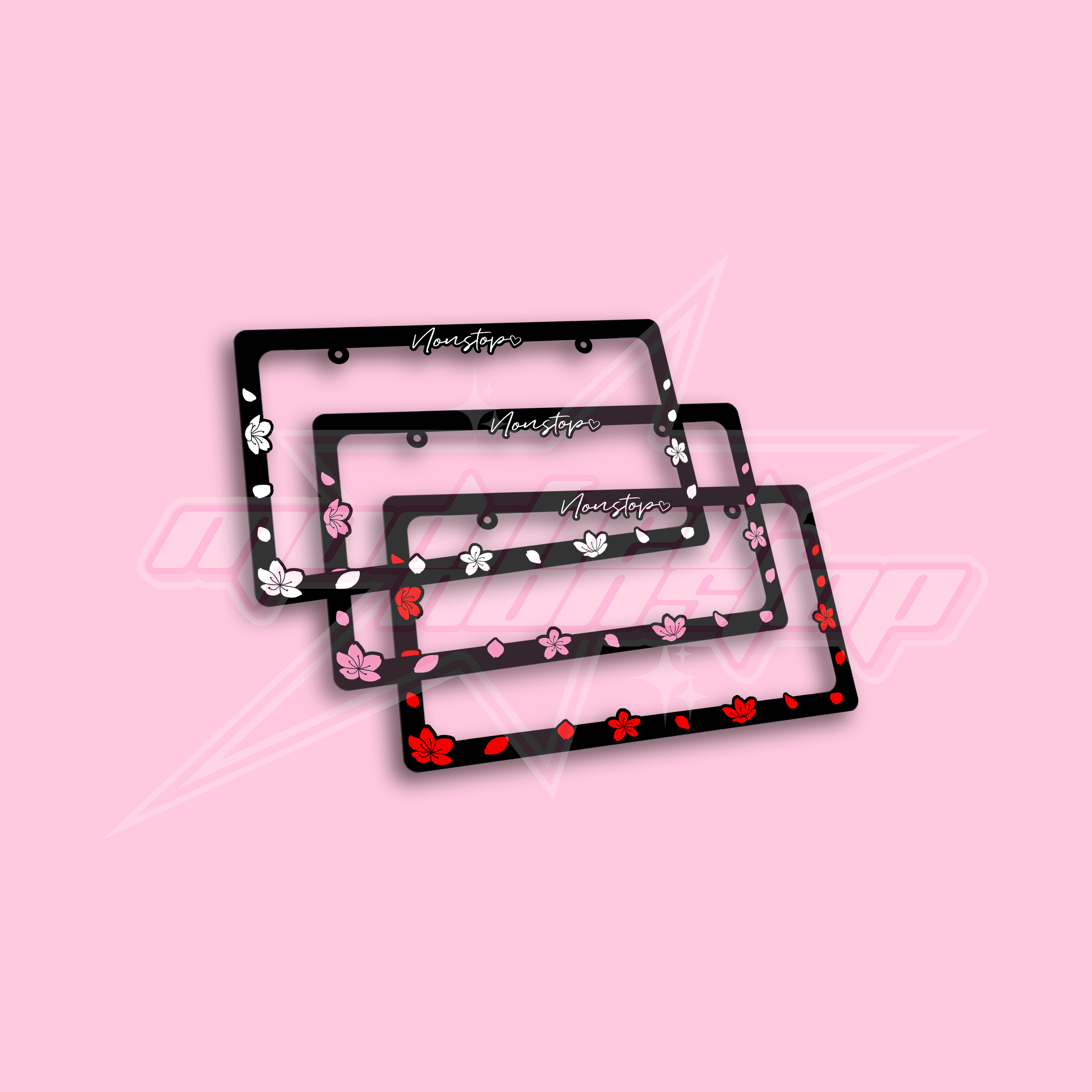 *MOTORCYCLE* Cherry Blossom License Plate Frame