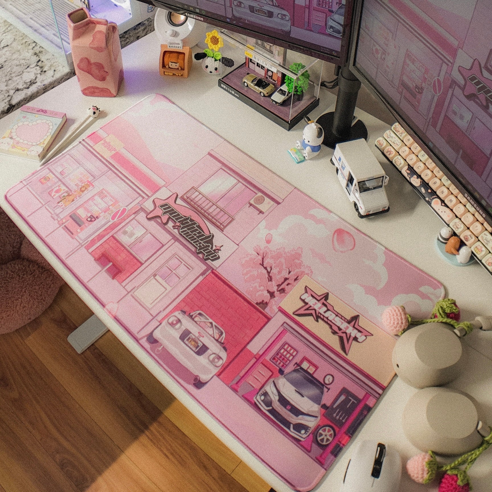 Pink Street Desk Mat
