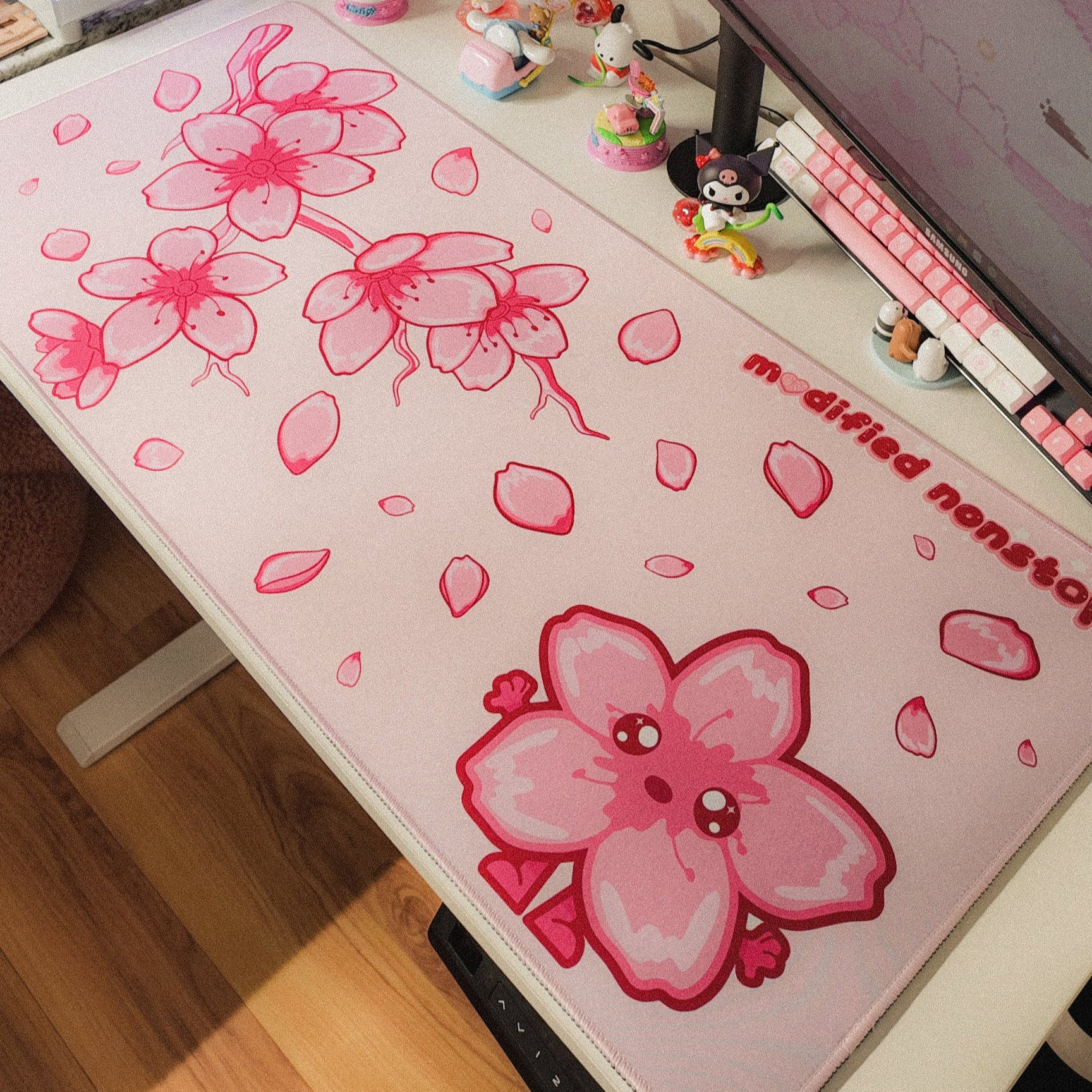 Pink Sakura Sherry Desk Mat