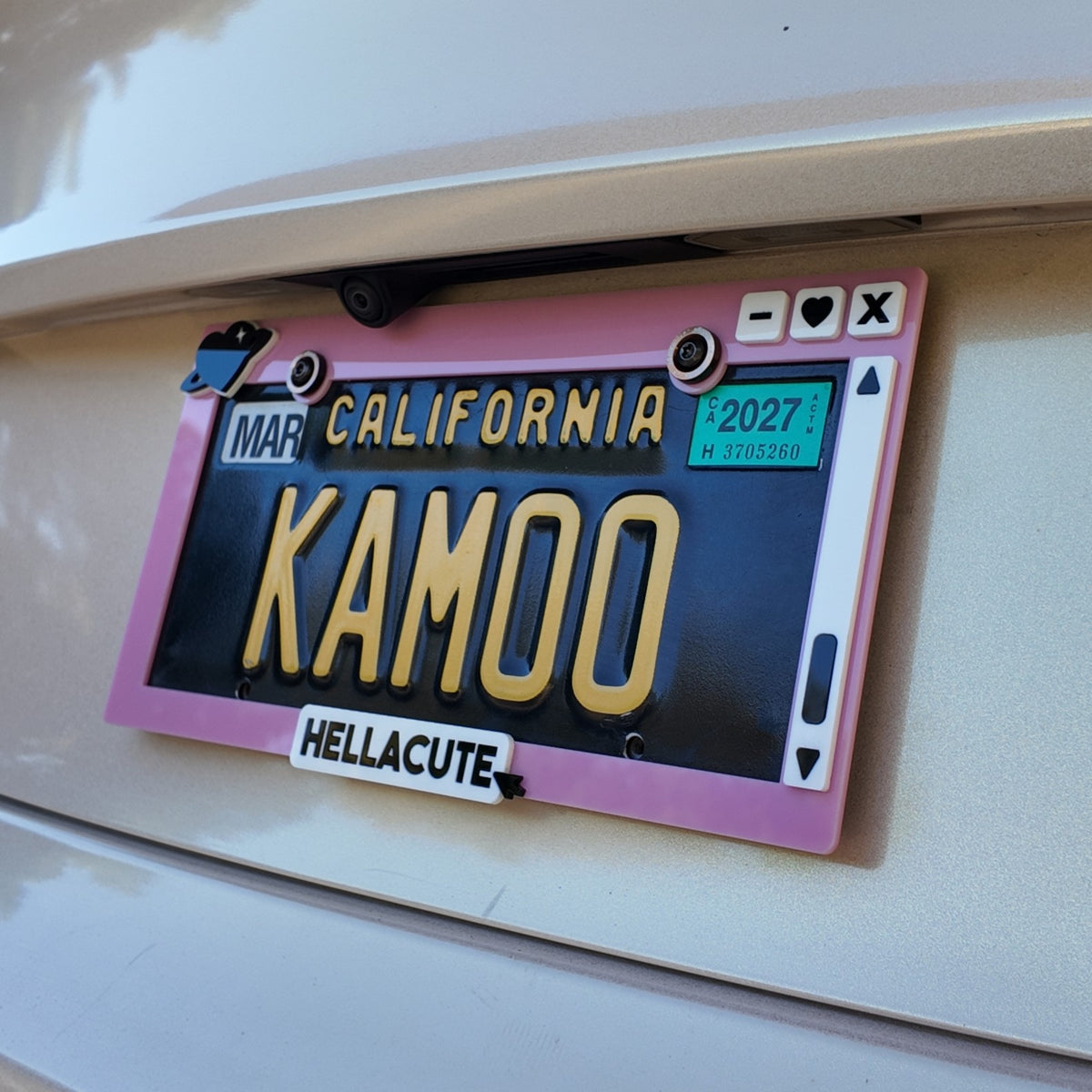 Y2K Hellacute File Acrylic License Plate Frame