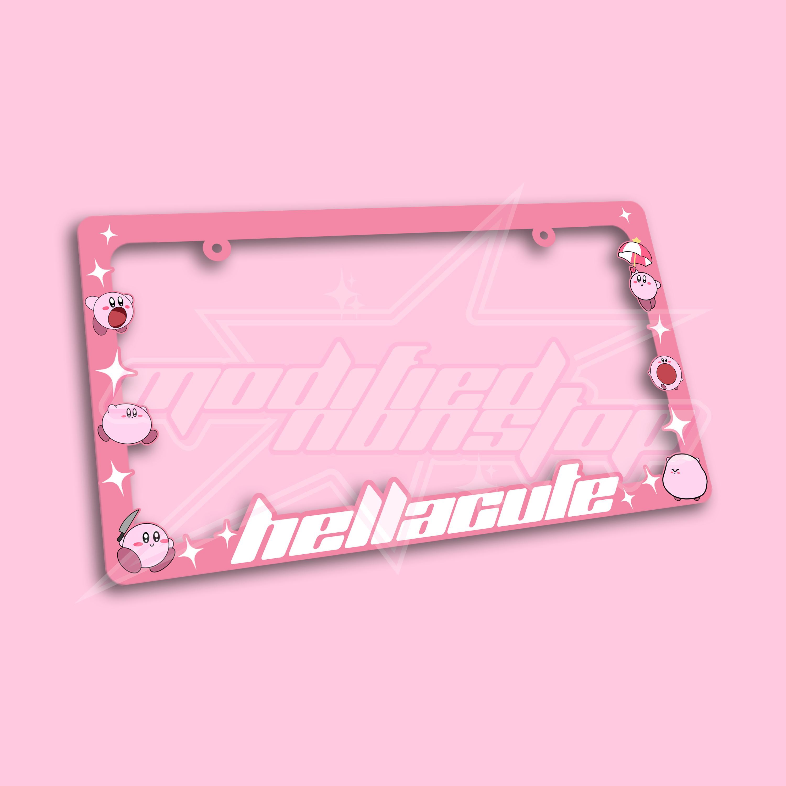 Hellacute Kirby License Plate Frame