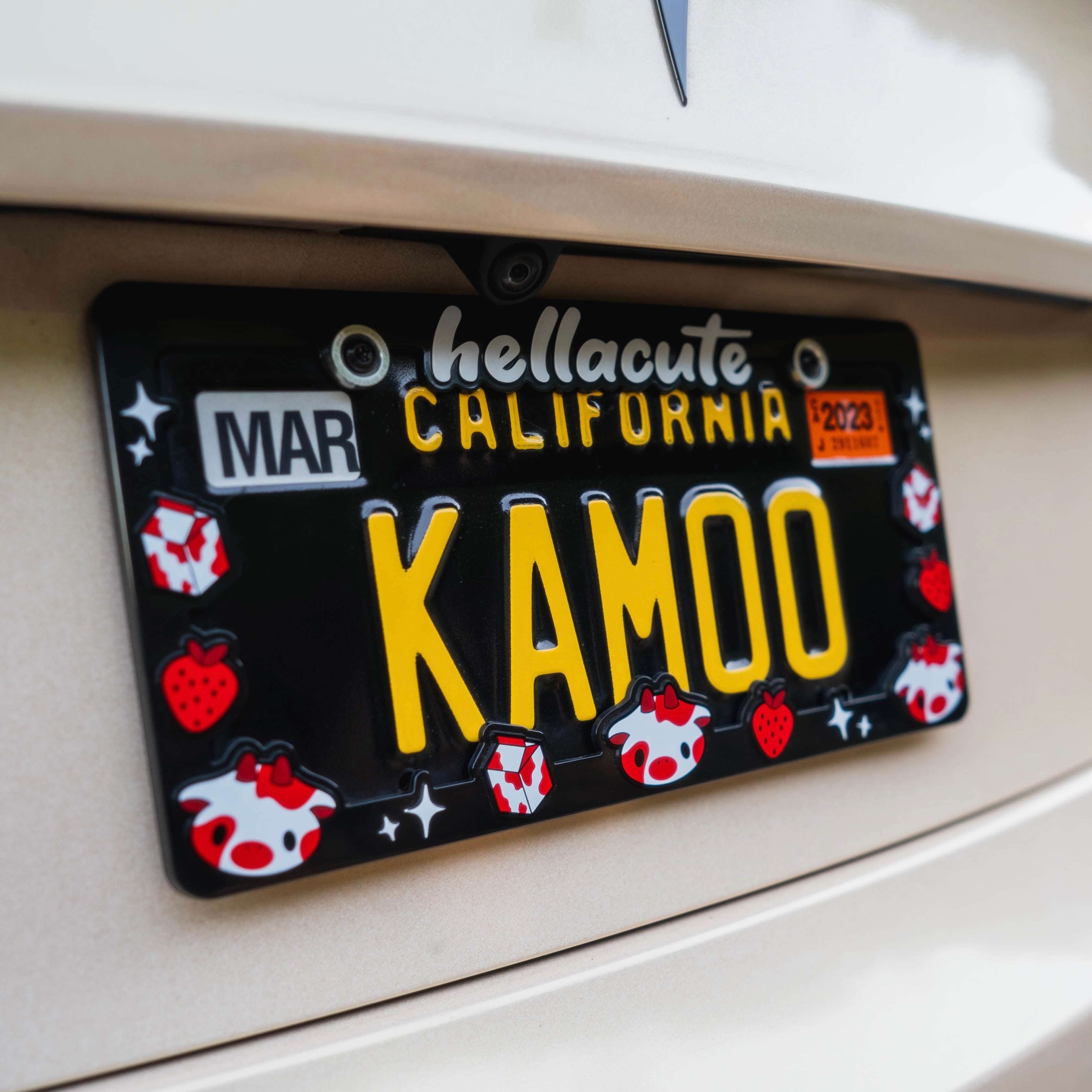 Red Cow License Plate Frame