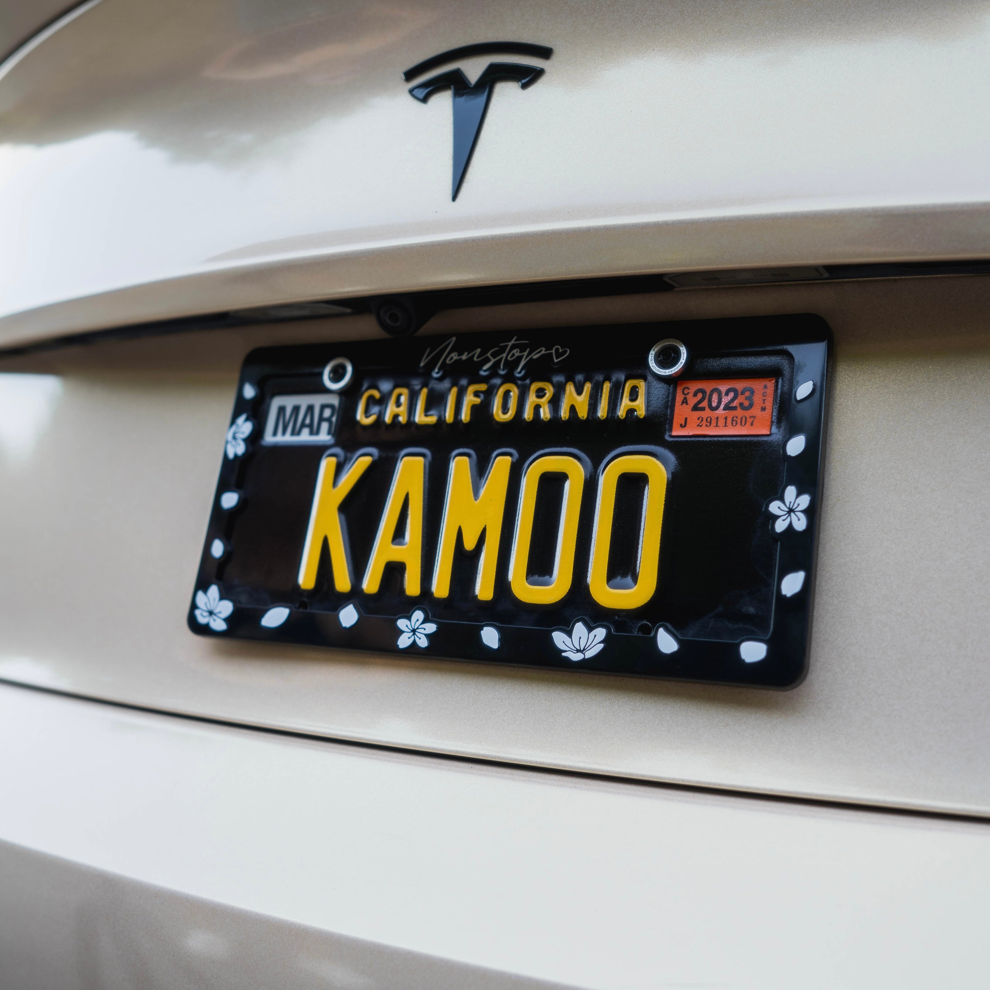 Cherry Blossom License Plate Frame