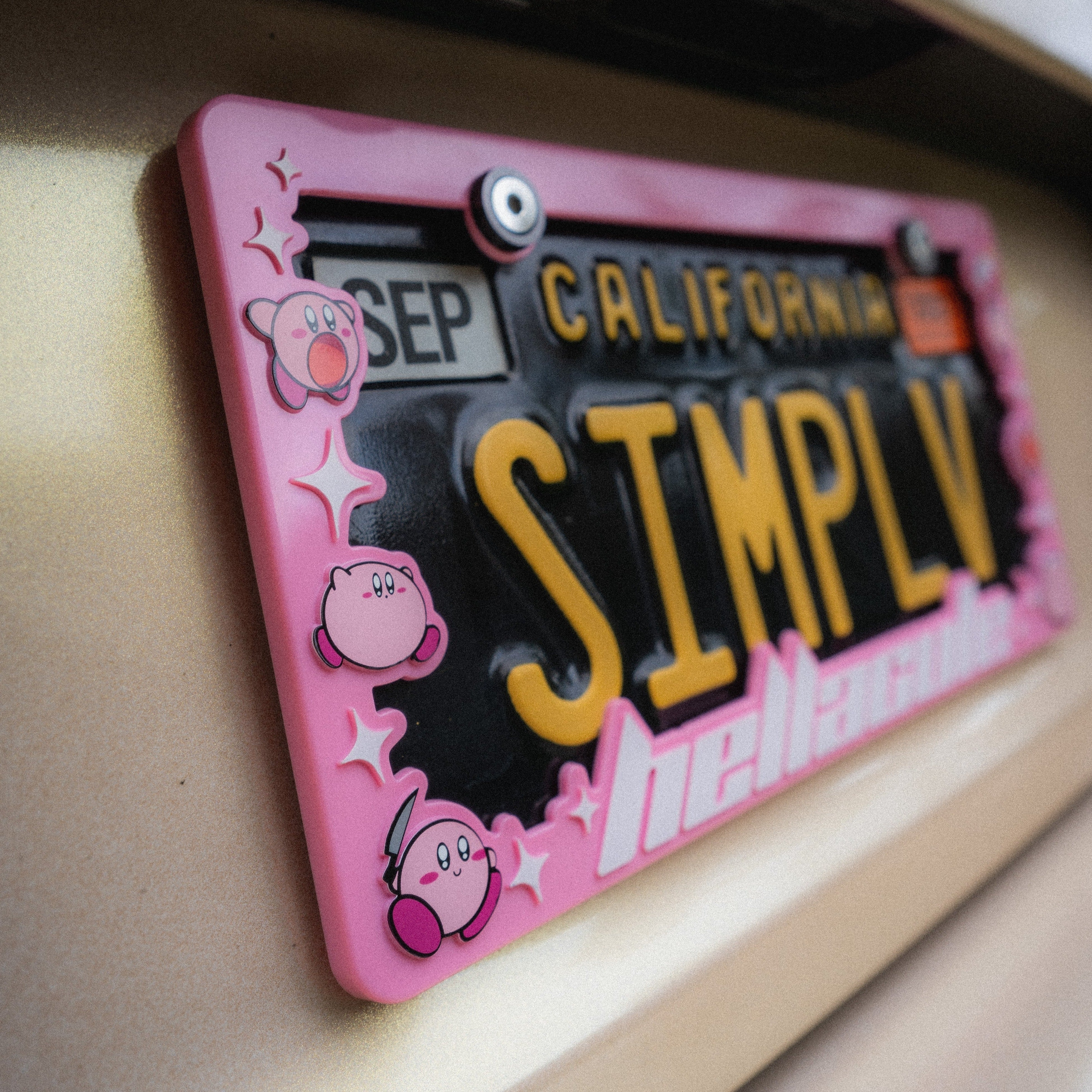 Hellacute Kirby License Plate Frame