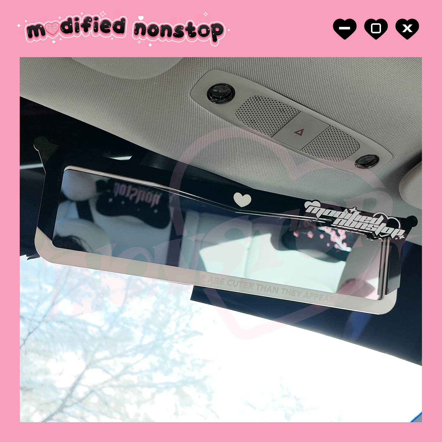 Goth Bunny Clip-on Rear View Mirror