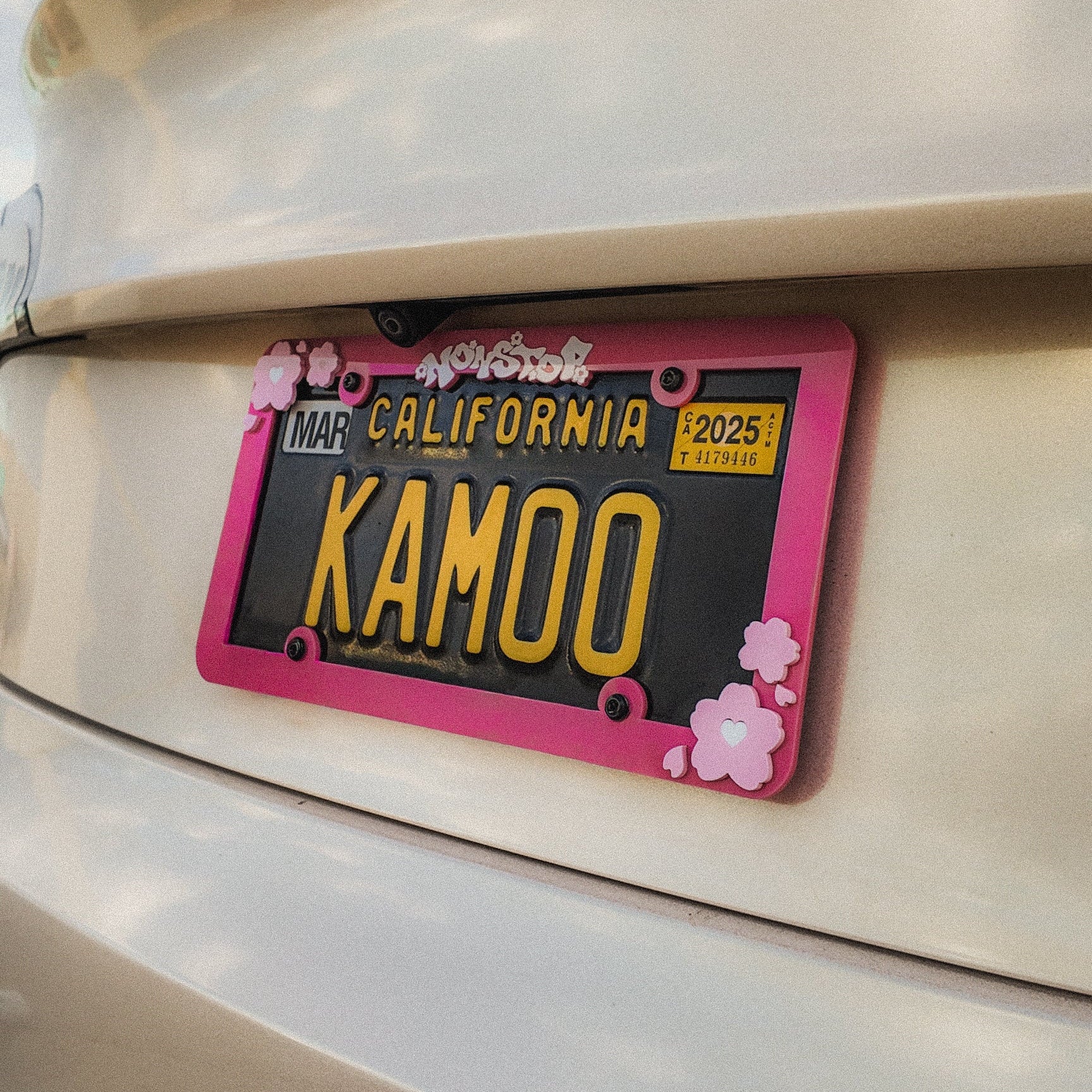 Sakura Acrylic License Plate Frame