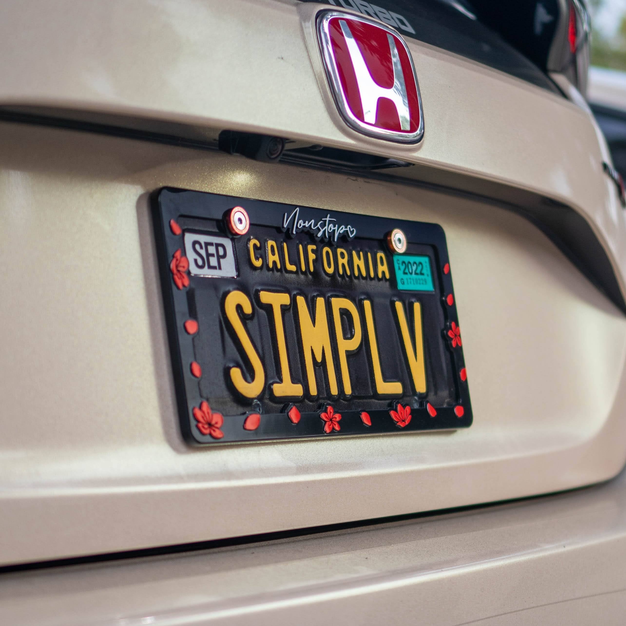 Cherry Blossom License Plate Frame