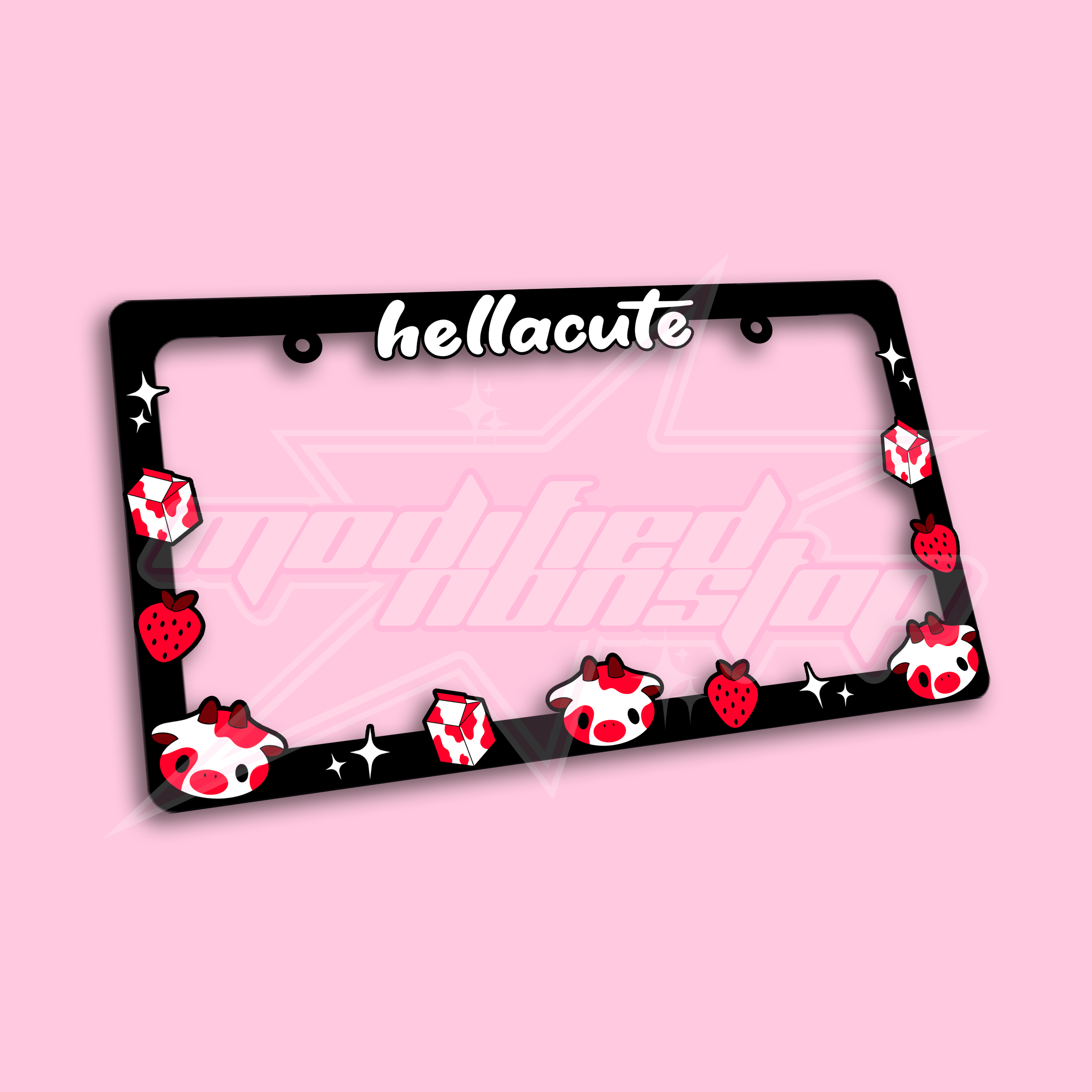Red Cow License Plate Frame