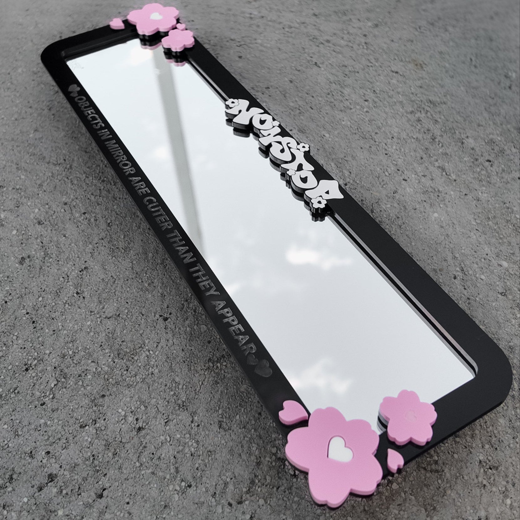 Pink Sakura Clip-on Rear View Mirror