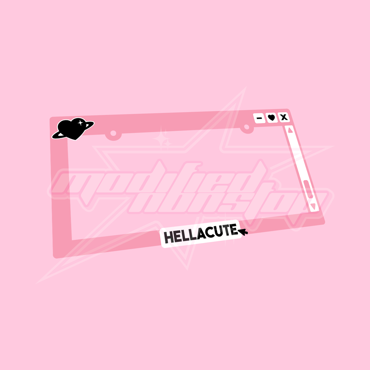 Y2K Hellacute File Acrylic License Plate Frame