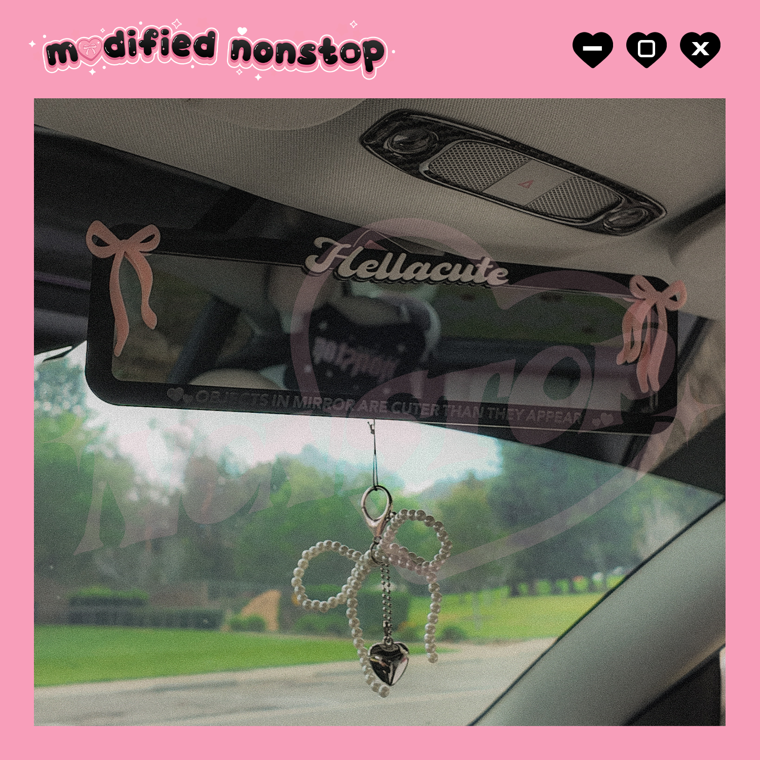Double Bow Clip-on Rear View Mirror