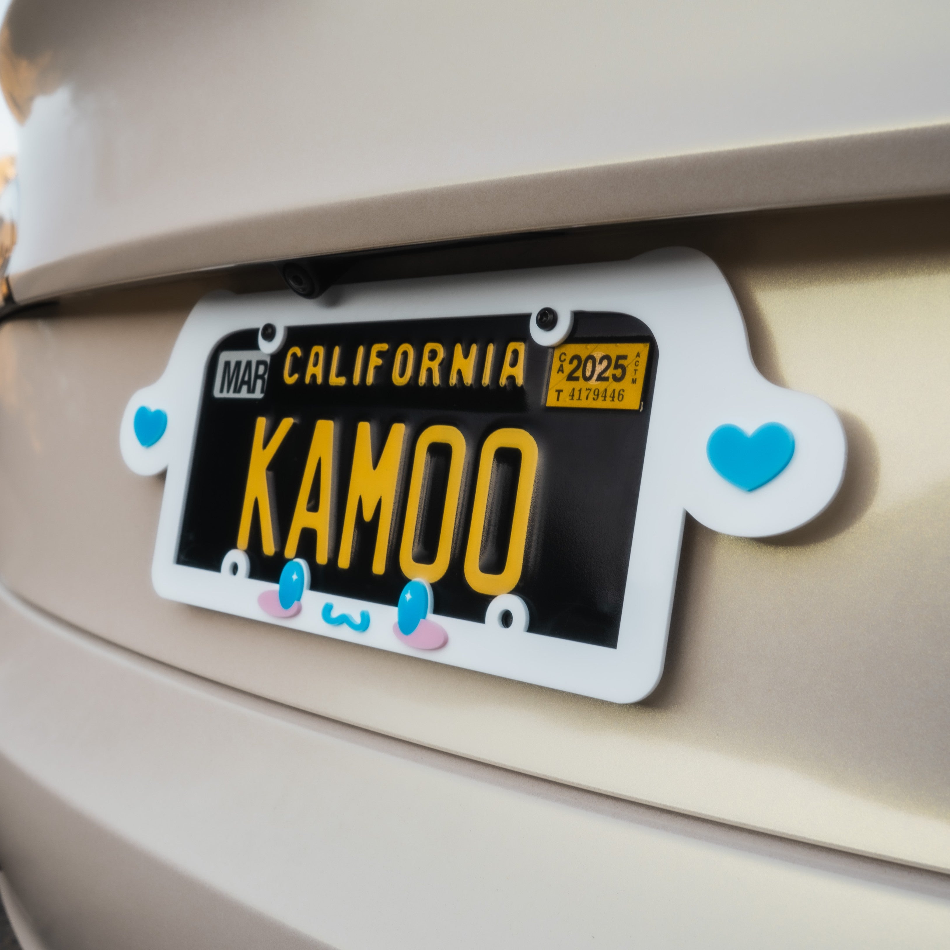 Fluffy Puppy Acrylic License Plate Frame