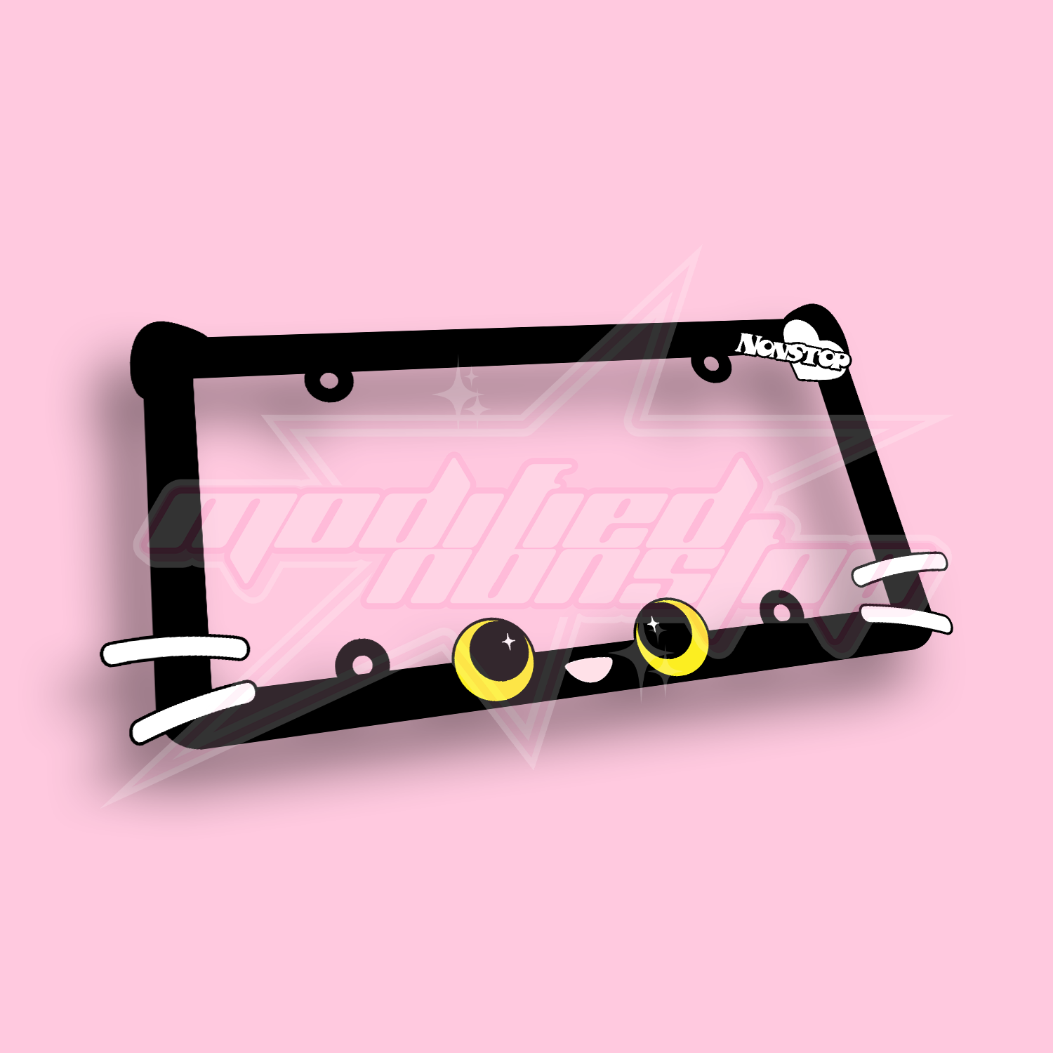 Black Kitty Acrylic License Plate Frame
