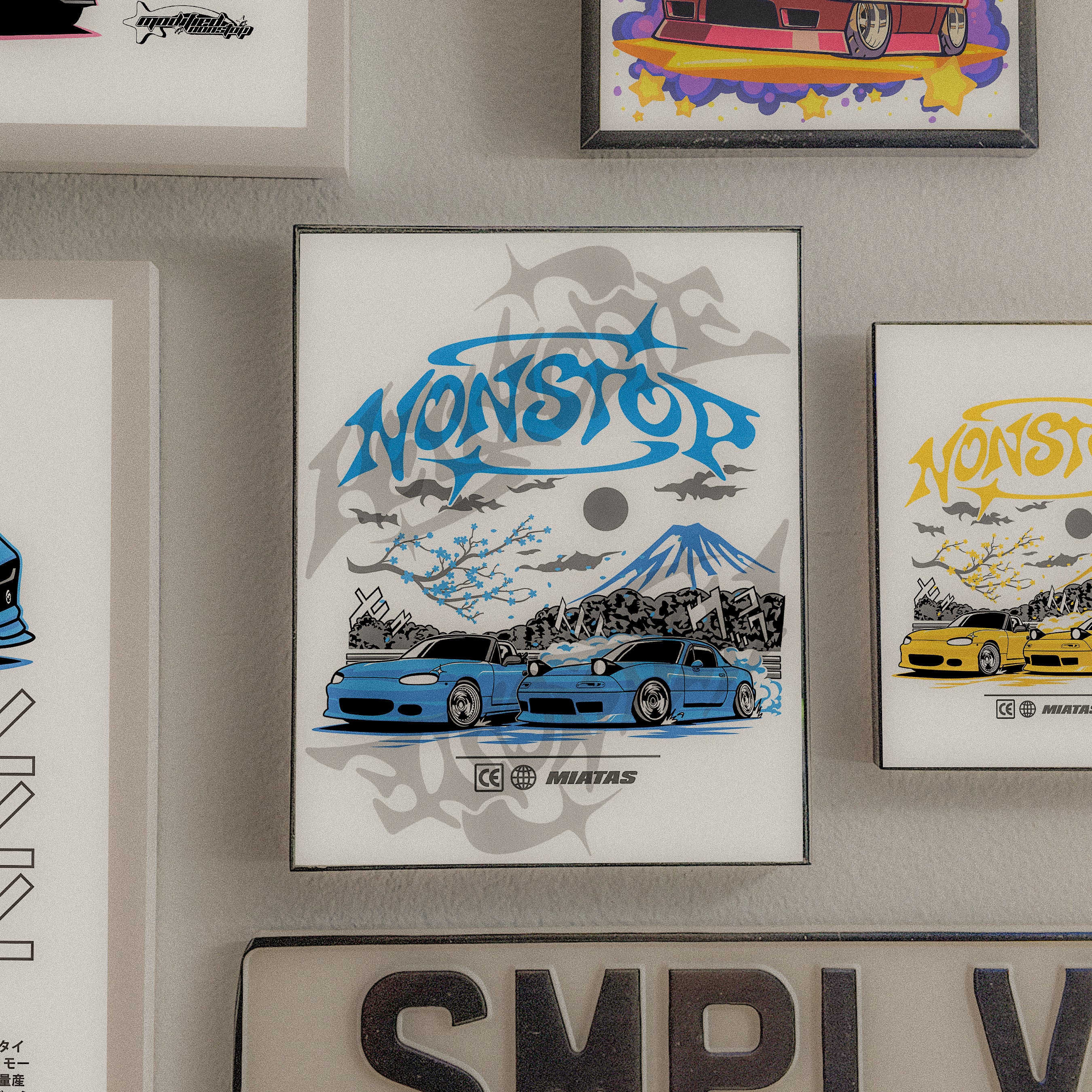 Blue Miata Art Print