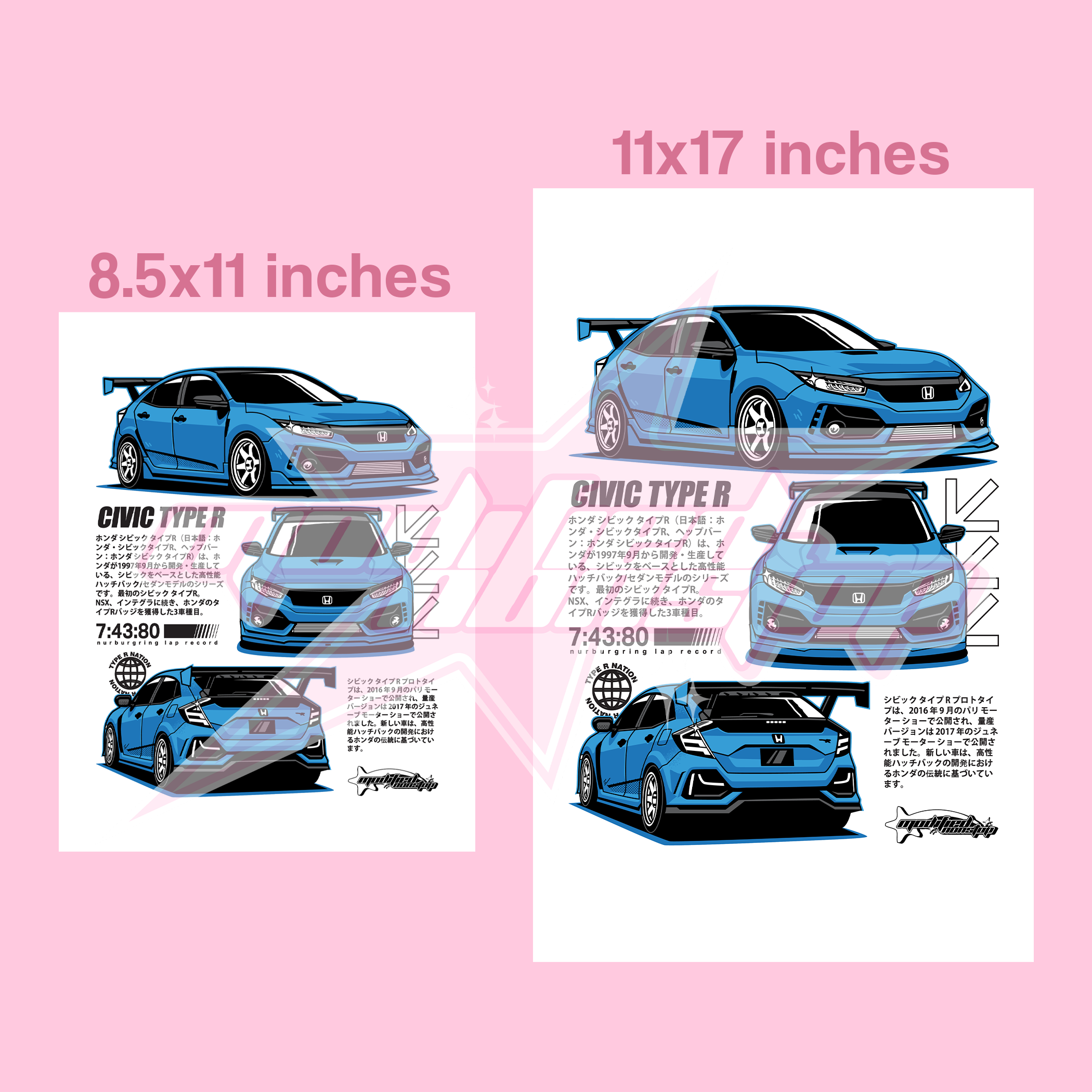 Boost Blue Honda Type R Art Print