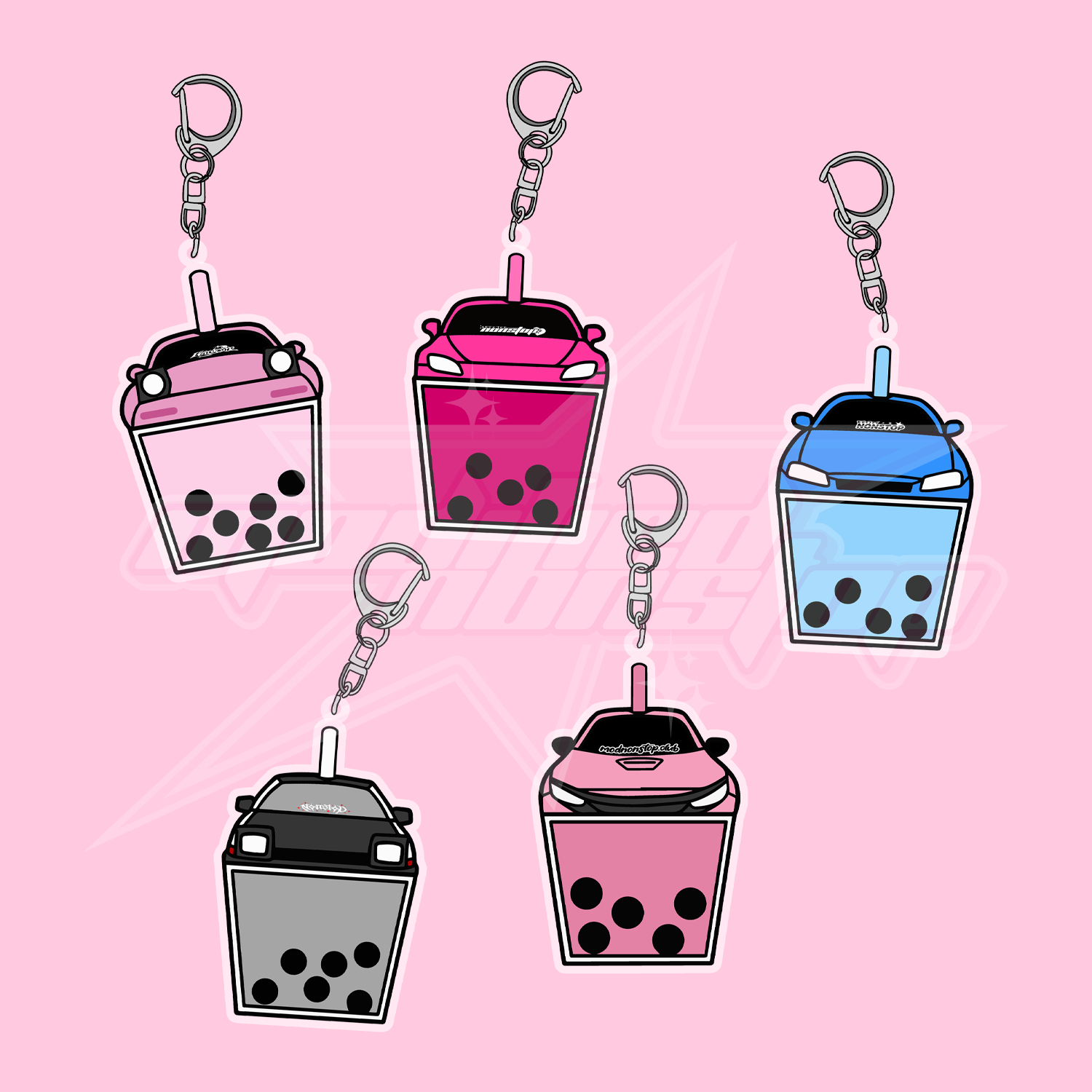 Boba Car Acrylic Keychains