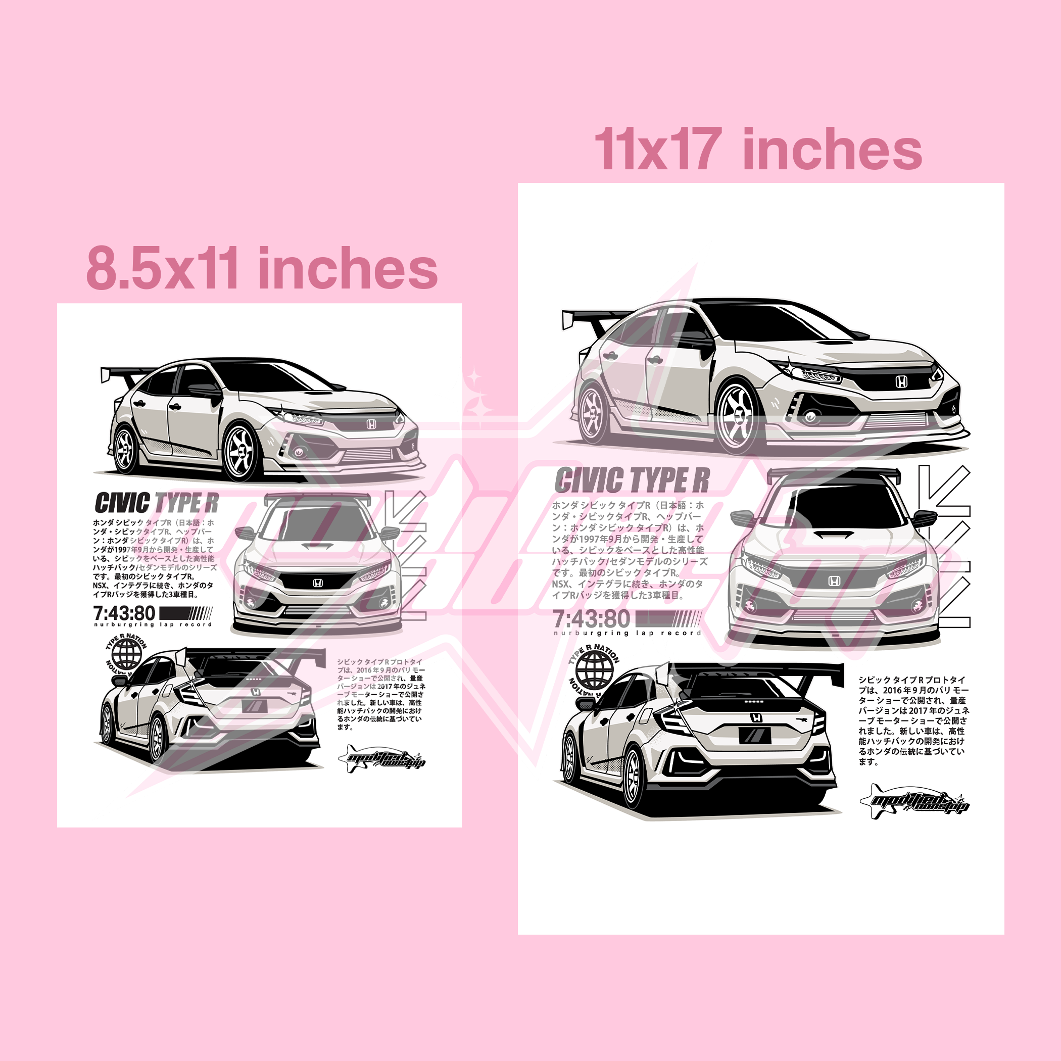 Championship White Honda Type R Art Print