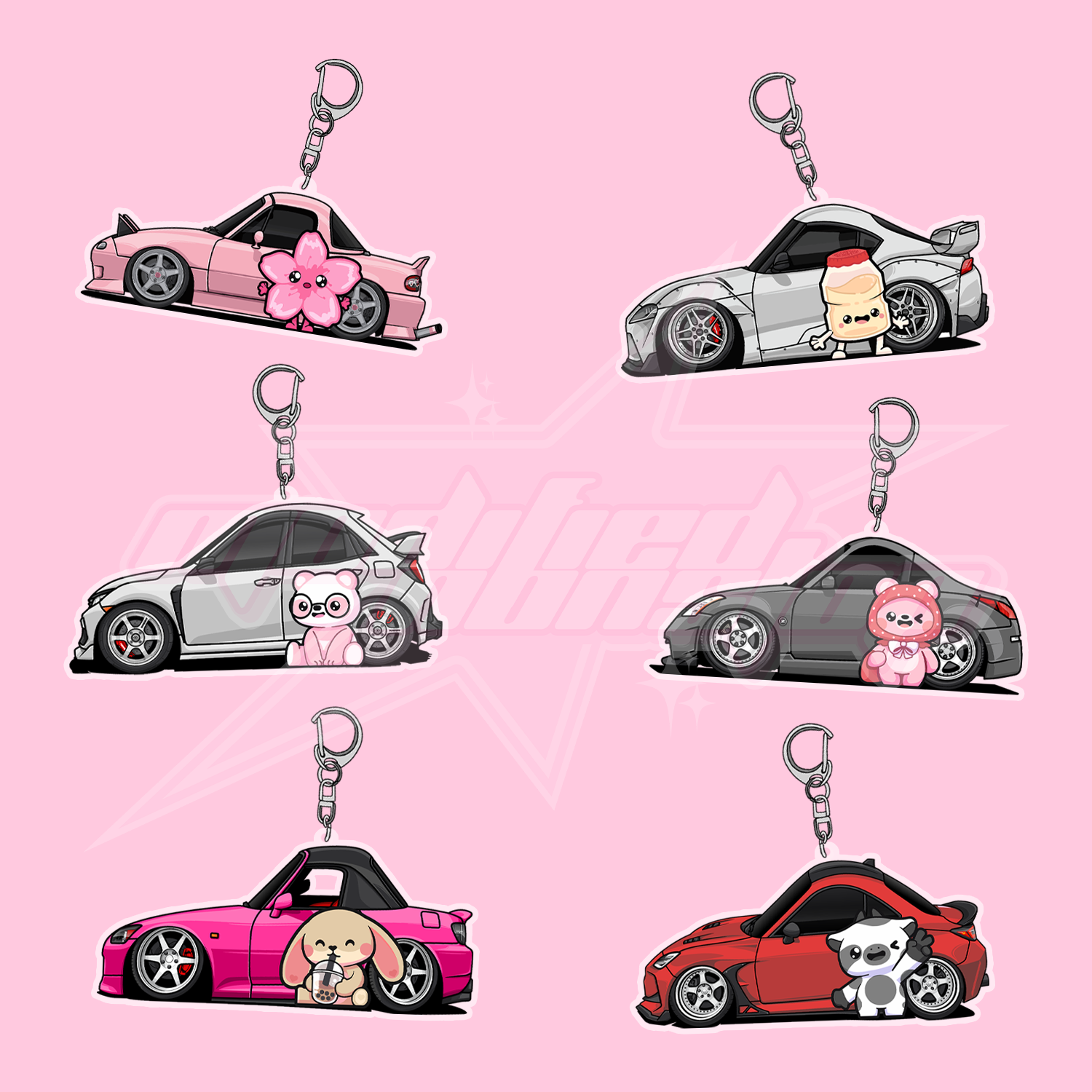 Chibi Car Acrylic Keychains