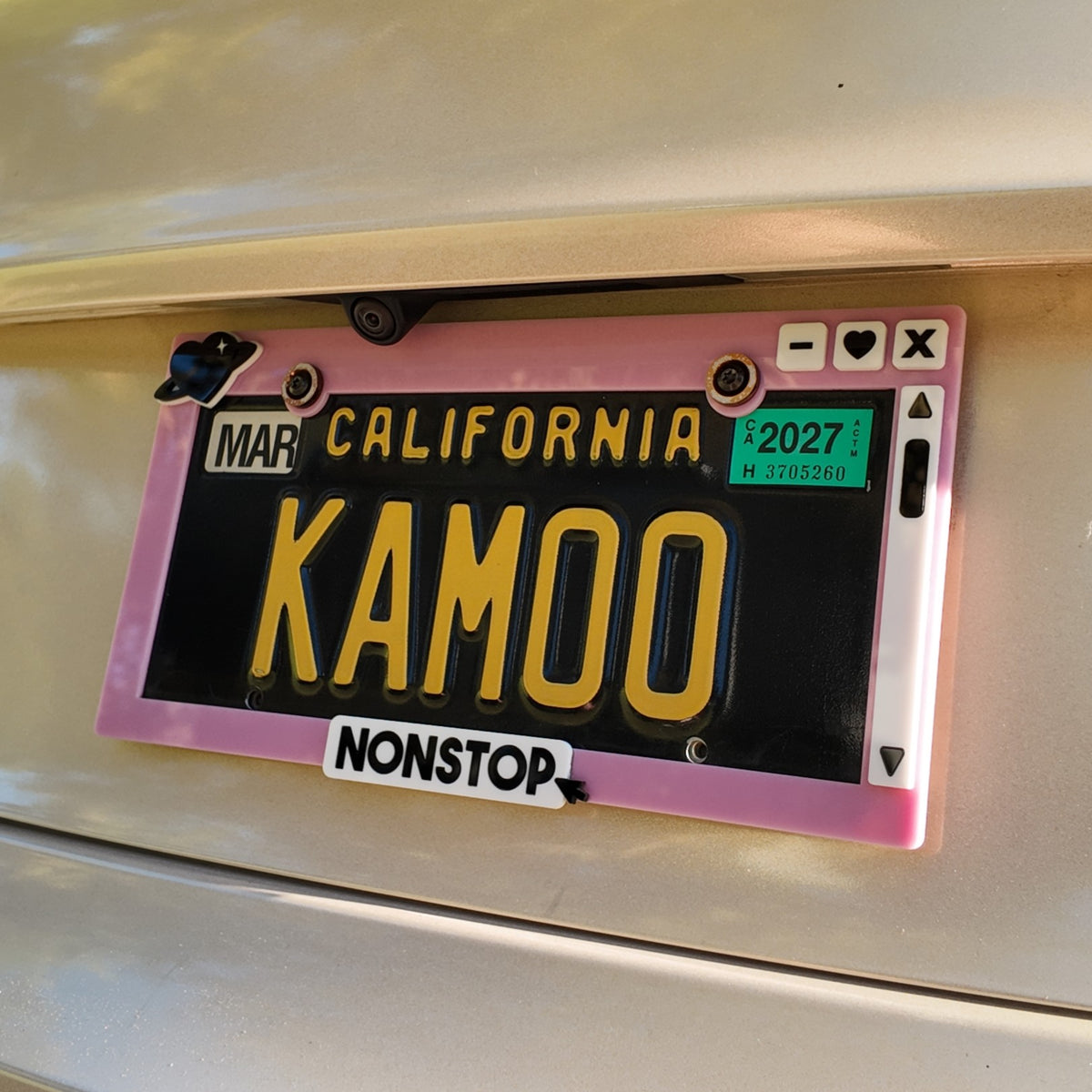 Y2K Nonstop File Acrylic License Plate Frame