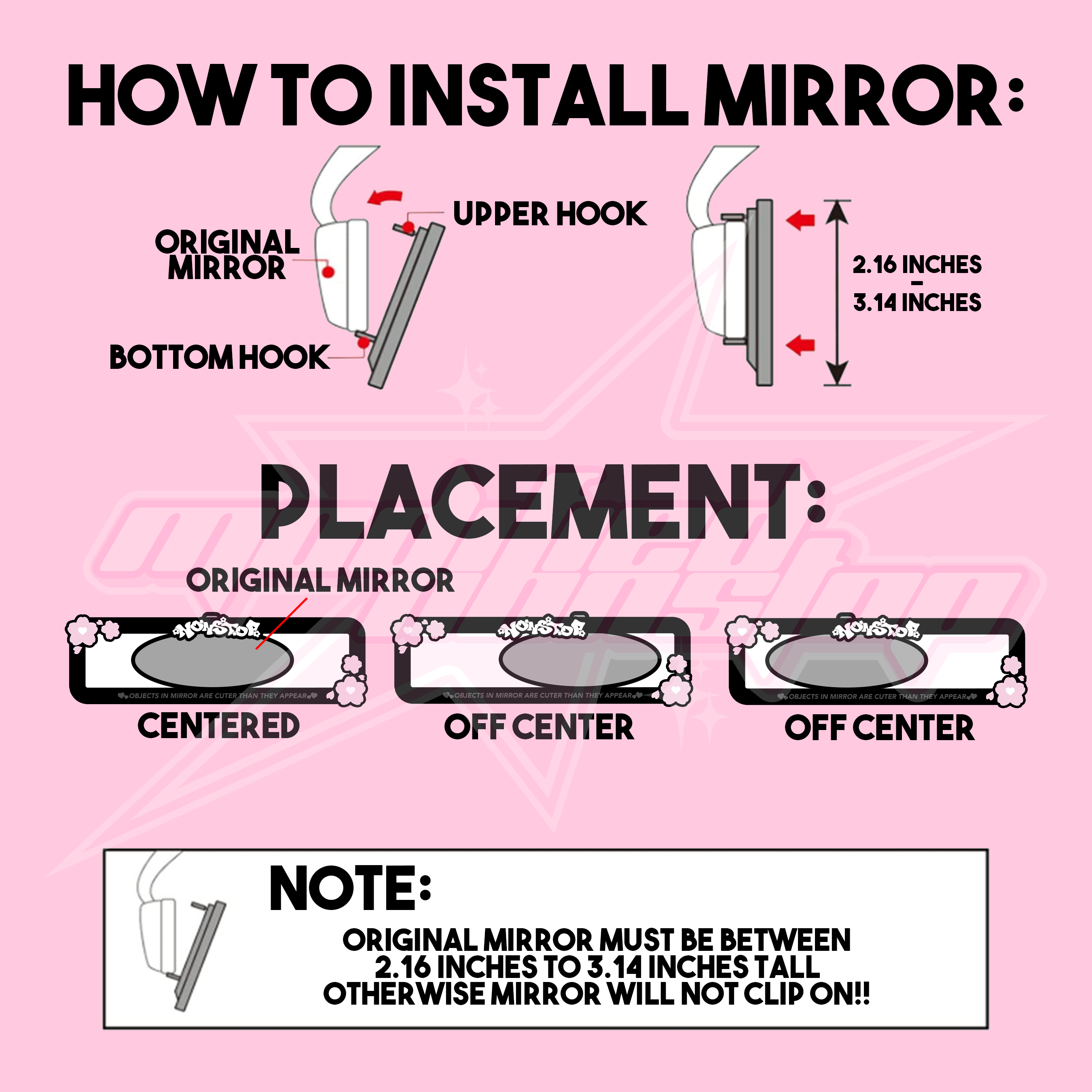 Sakura Clip-on Rear View Mirror