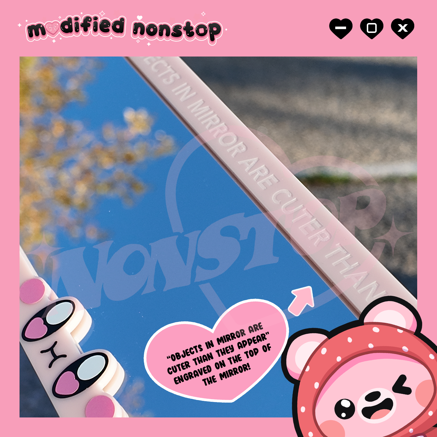Kirby Eyes Clip-on Rear View Mirror (WITH engraving)