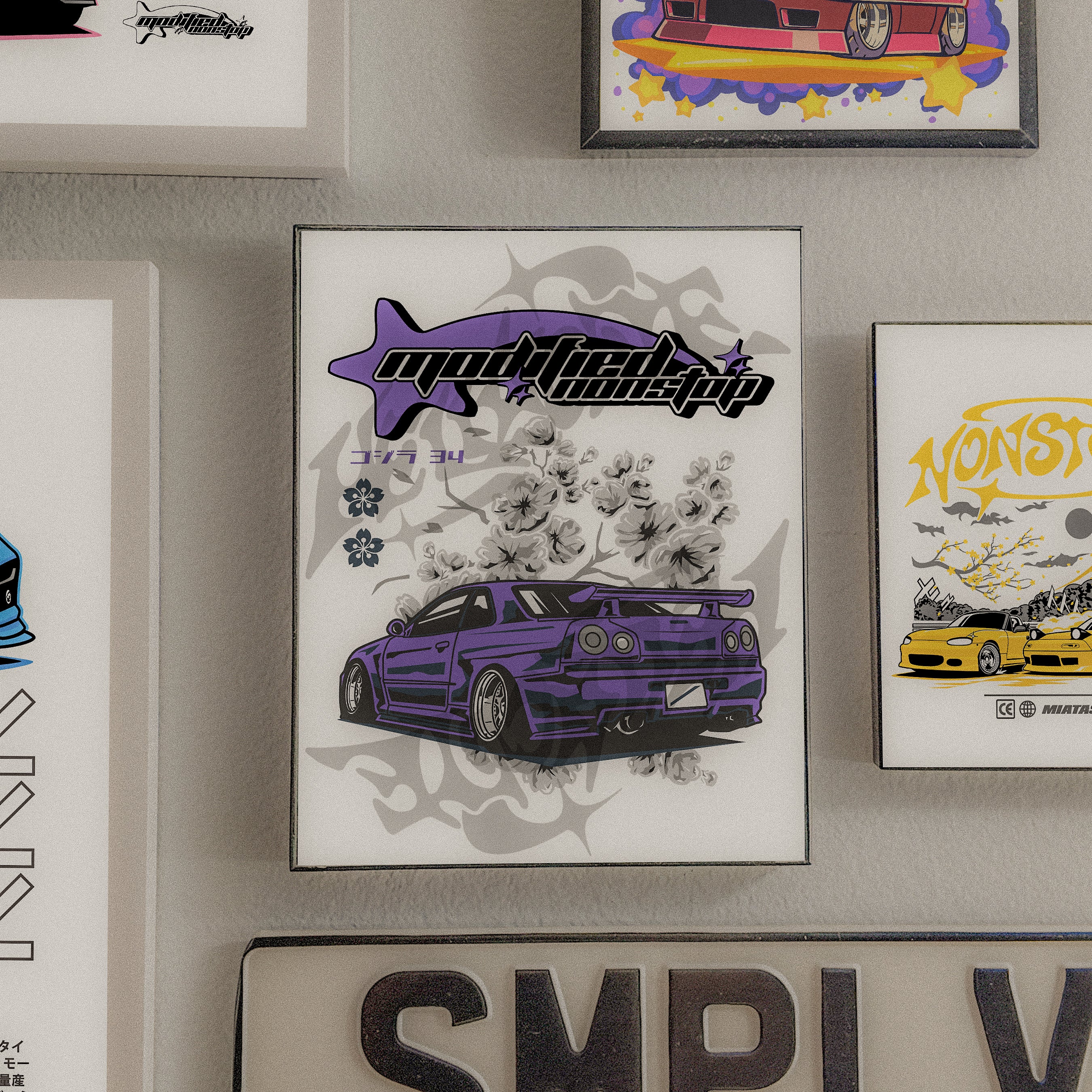 Midnight Purple R34 GTR Art Print