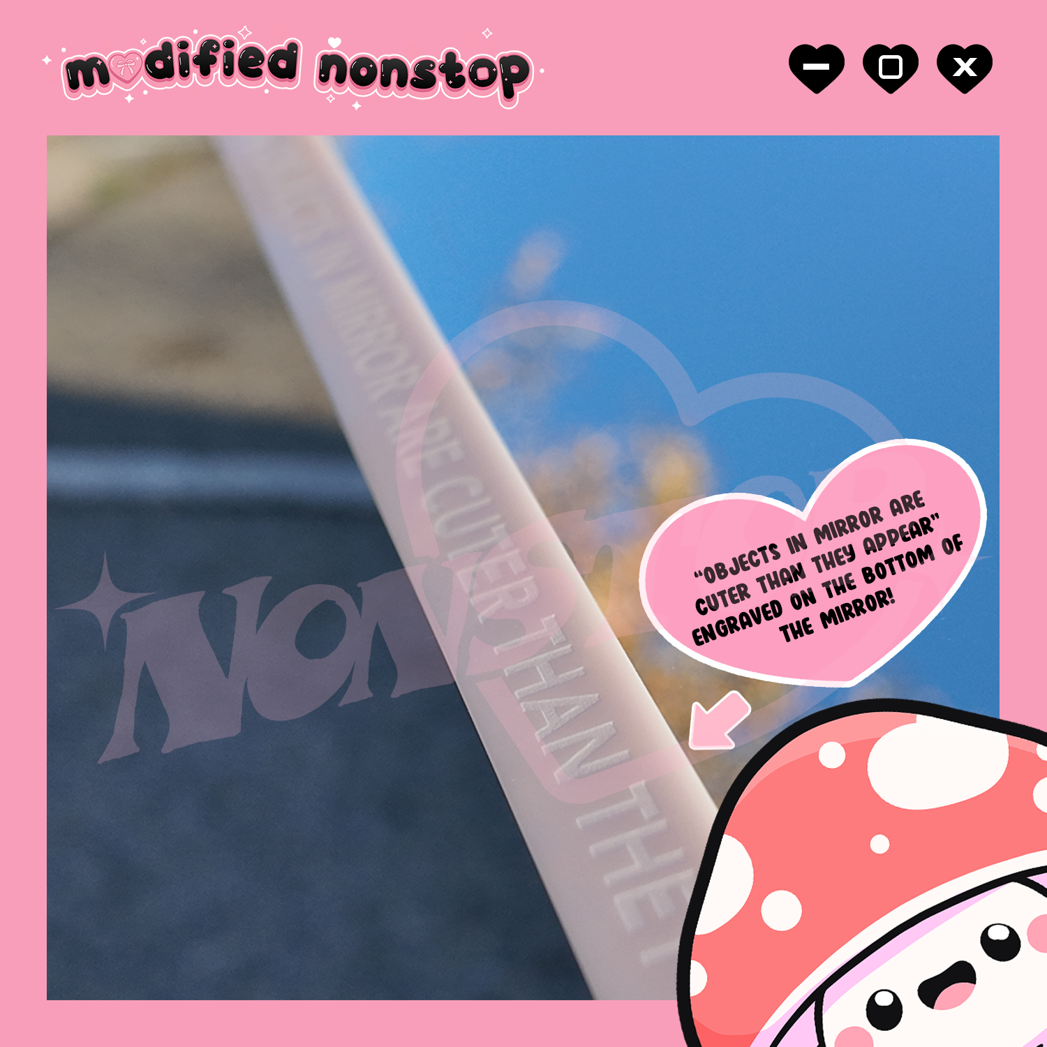 Pink Hearts Clip-on Rear View Mirror