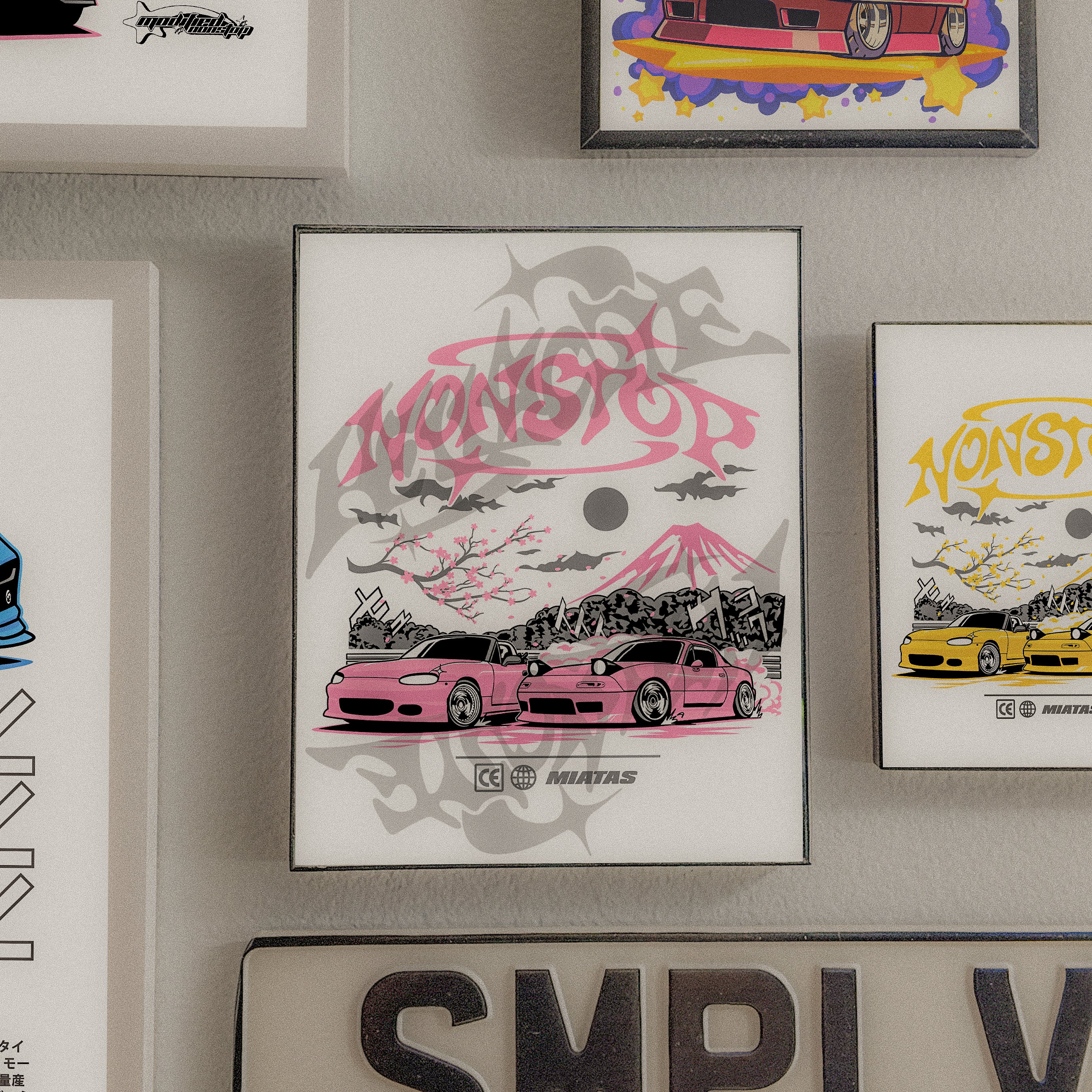 Pink Miata Art Print