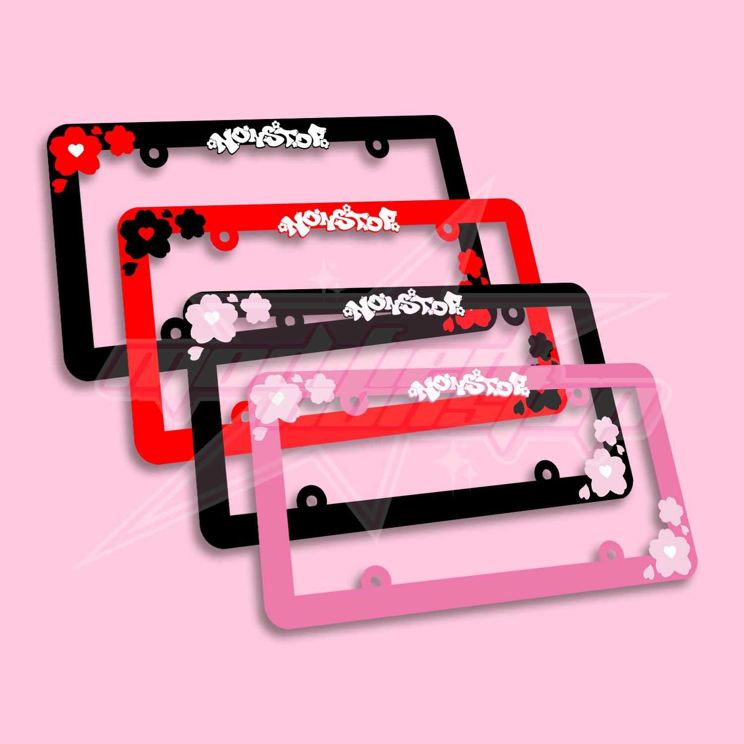 Sakura Acrylic License Plate Frame