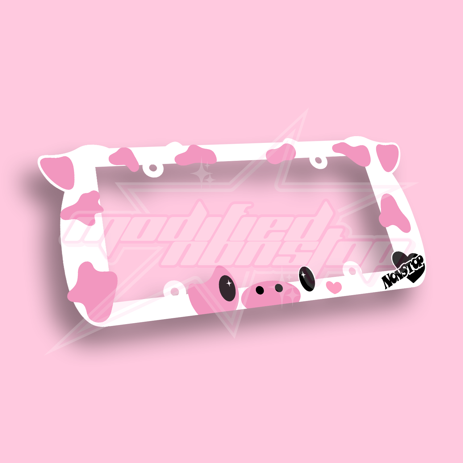Pink Cow Acrylic License Plate Frame