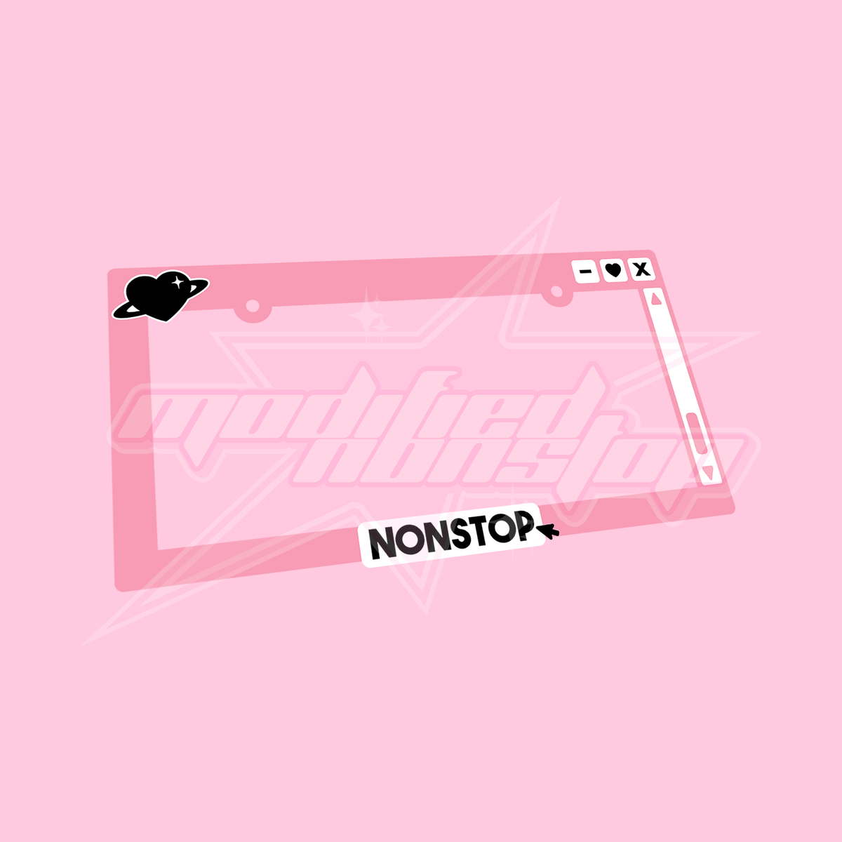 Y2K Nonstop File Acrylic License Plate Frame