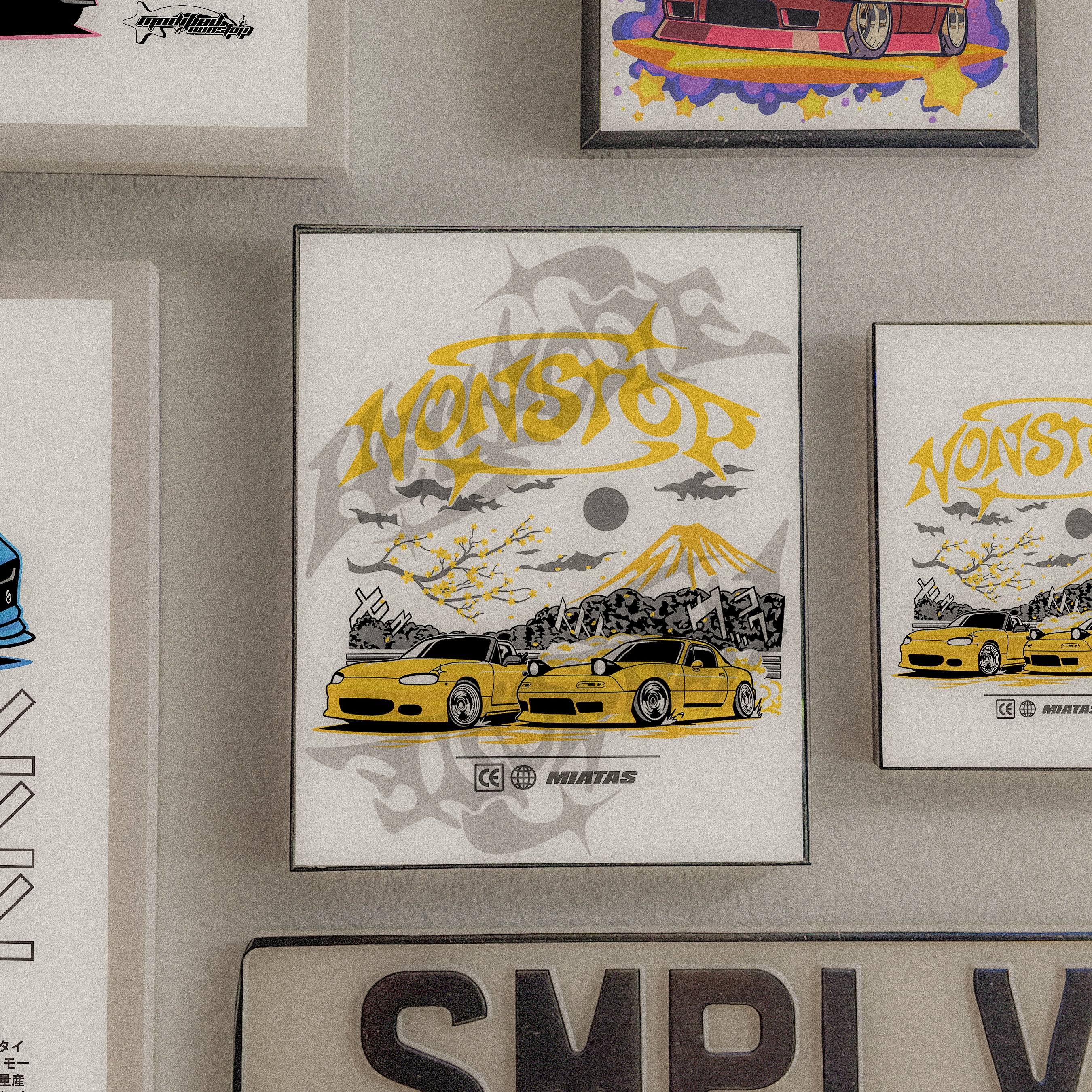 Yellow Miata Art Print